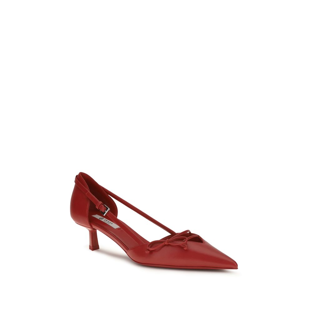 Prada Red Goatskin High Heel Pumps