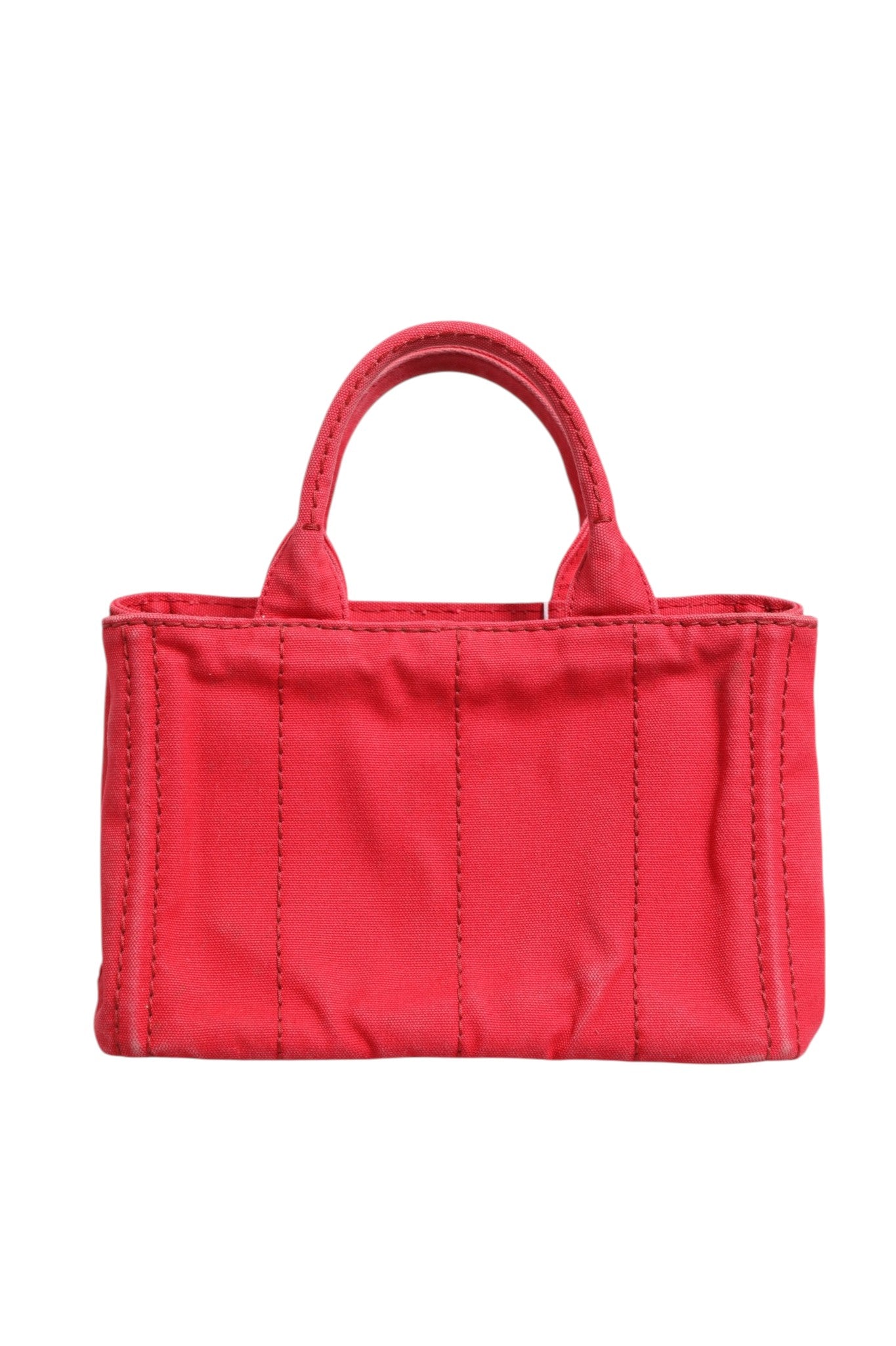 Pre-Owned Prada Canapa Mini Canvas Tote Pink Women's AB (Very Good — between Lightly Used and Used)