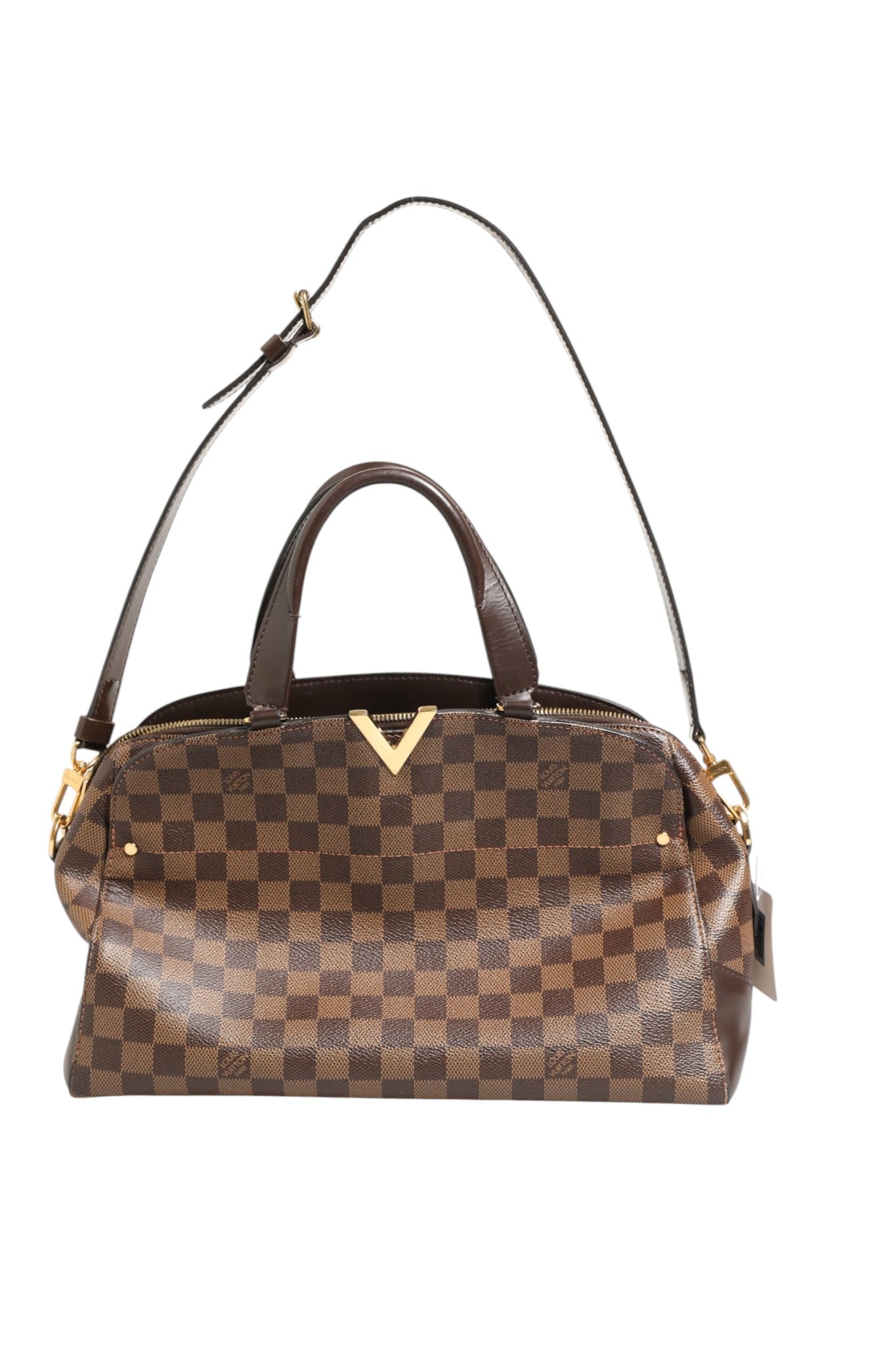 Pre-Owned Louis Vuitton Damier Ebene Kensington Bowling Bag Brown Women's B+ (Good — light signs of wear)
