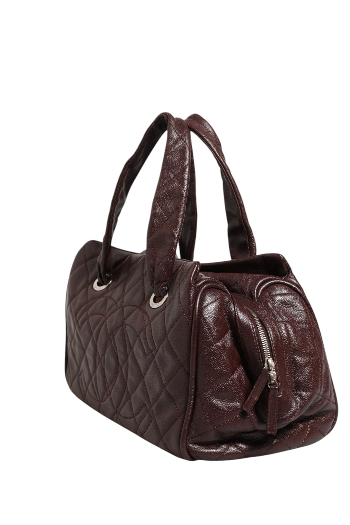 Pre-Owned Chanel Timeless Bowler Bag Burgundy Women's B+ (Good — light signs of wear)