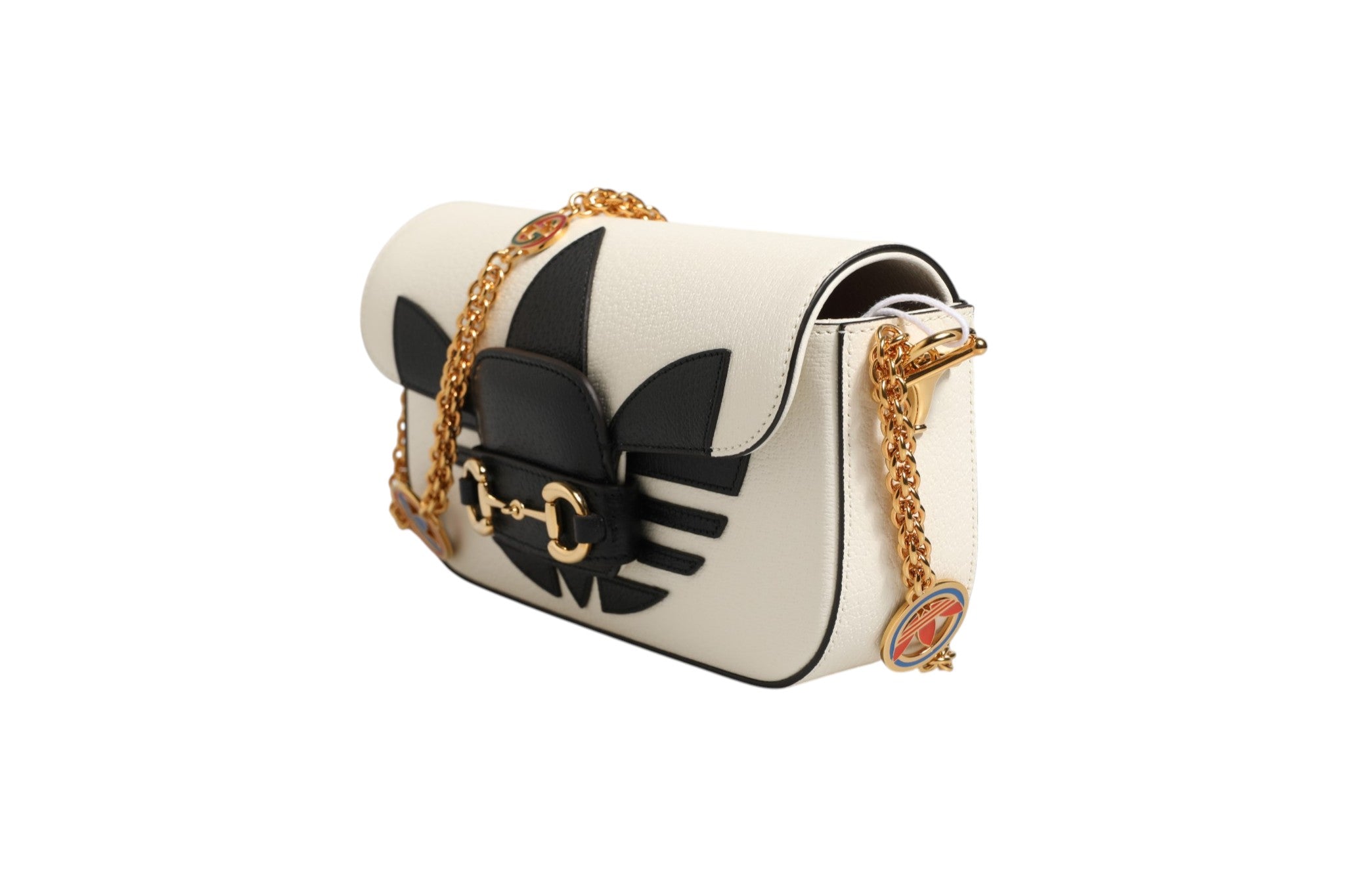 Pre-Owned Gucci x Adidas Horsebit 1955 Shoulder Bag Black/White White Women's A (Excellent — Like New)