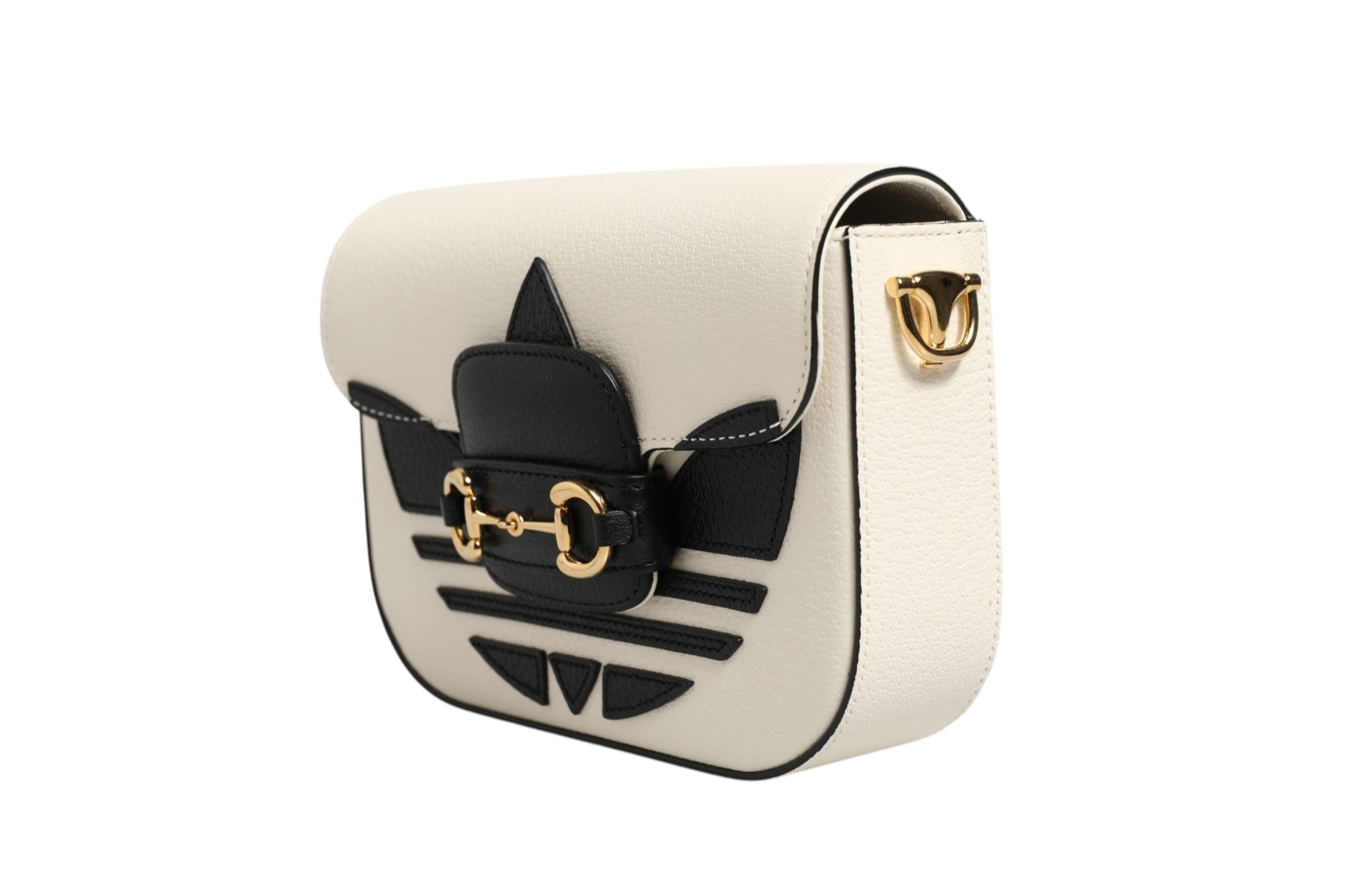 Pre-Owned Gucci x Adidas 1955 Horsebit Shoulder Bag White, Black Women's A (Excellent — Like New)
