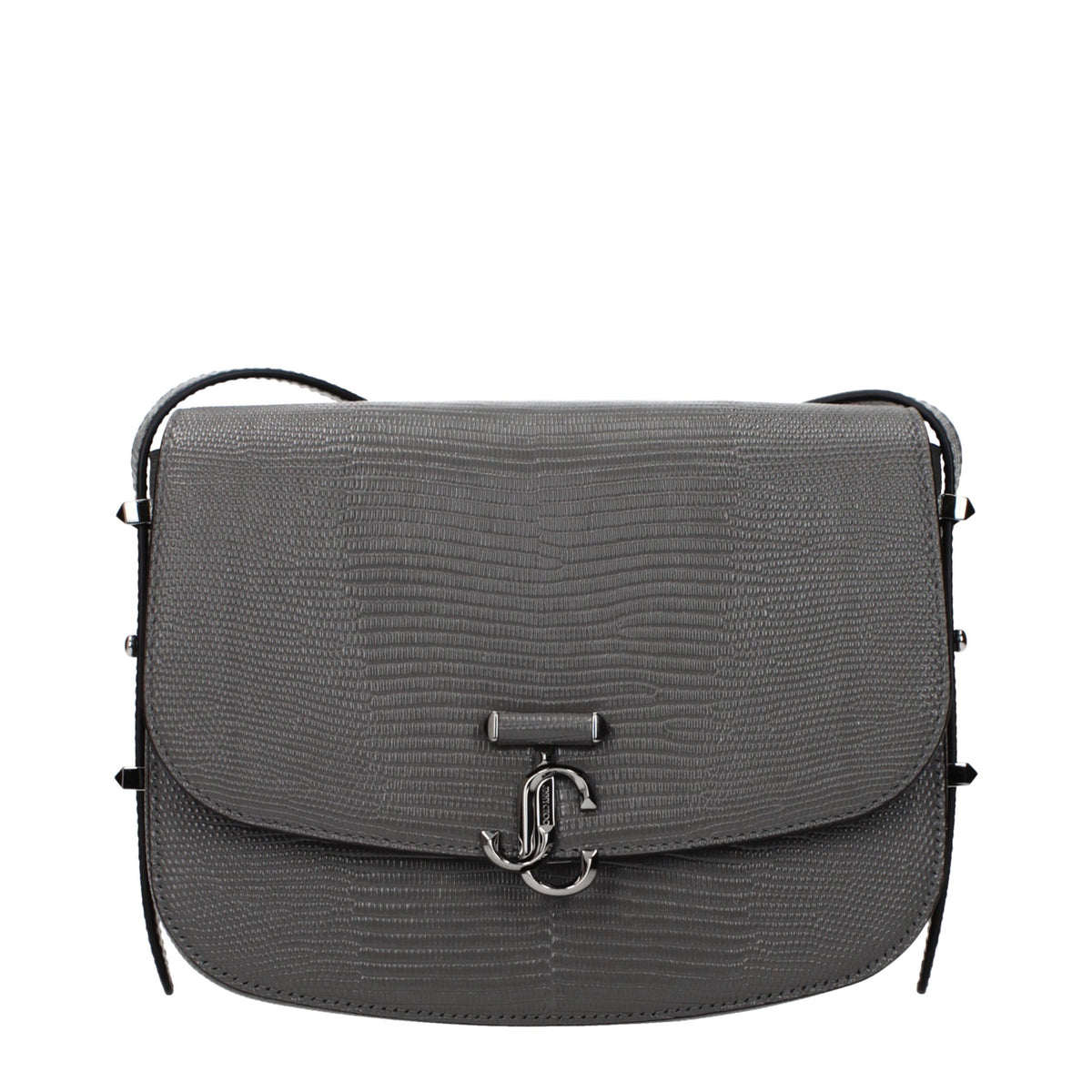 New Jimmy Choo Gray Leather Crossbody Bag