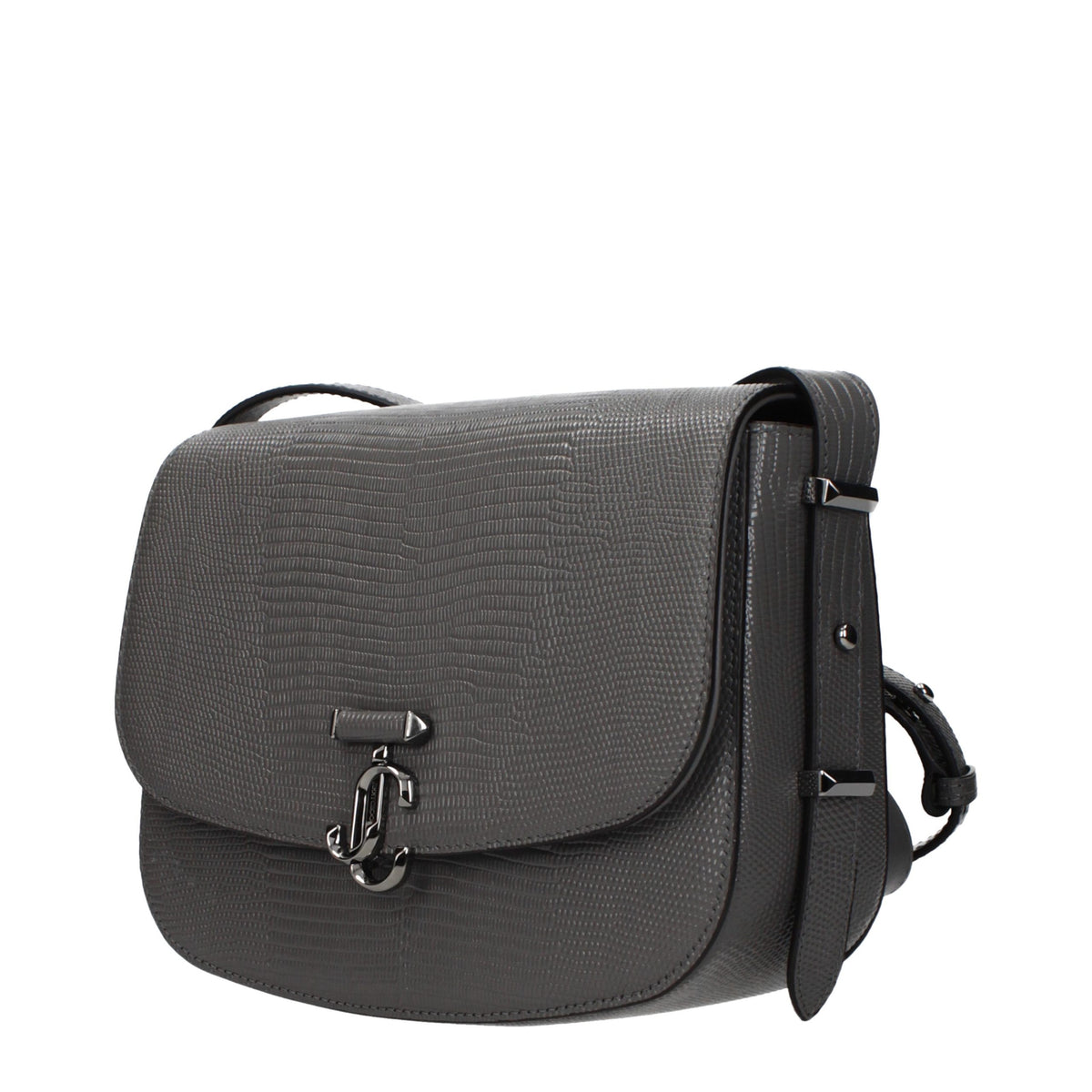 New Jimmy Choo Gray Leather Crossbody Bag