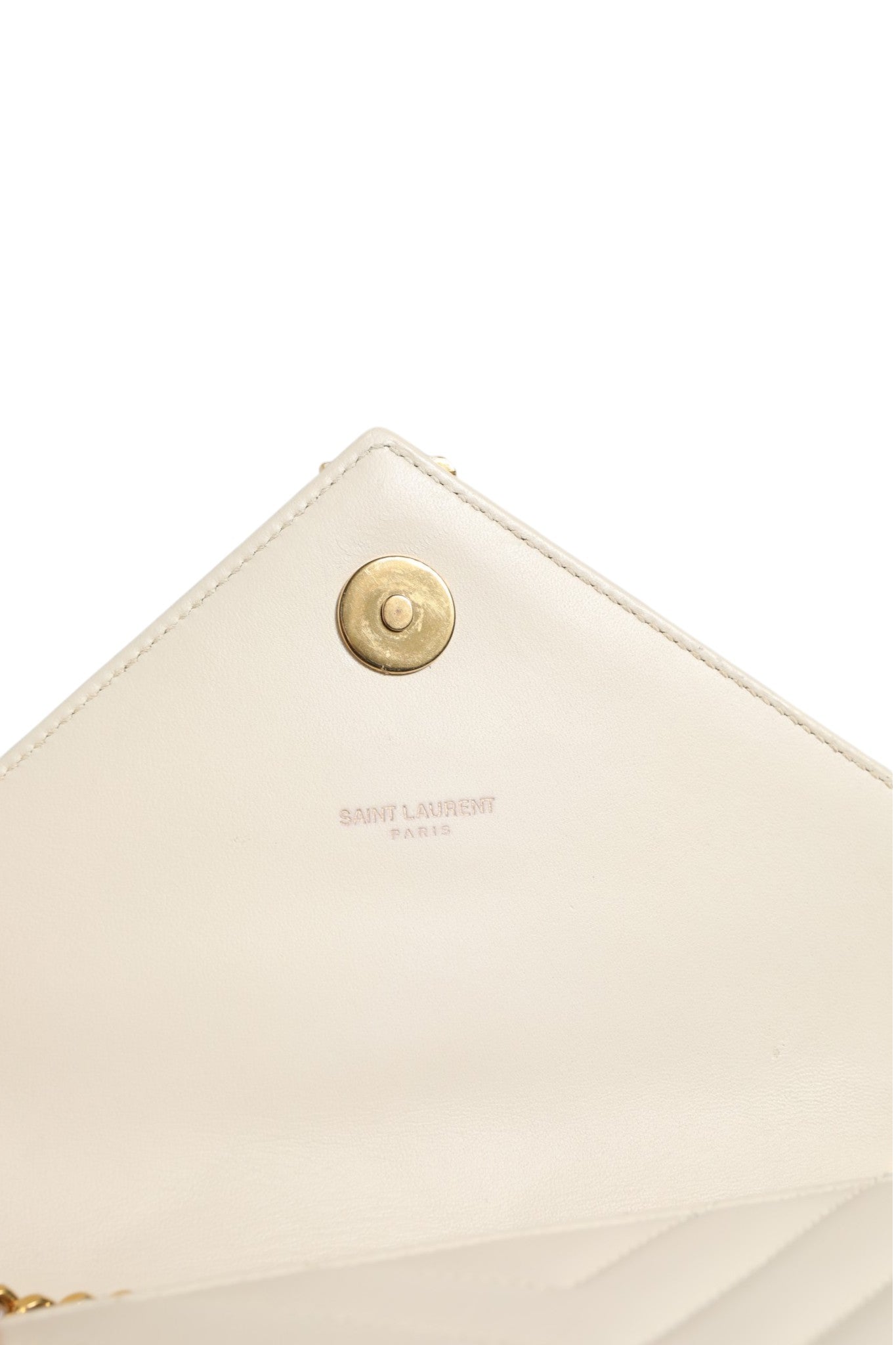 Pre-Owned Saint Laurent Envelope Triquilt Medium YSL Shoulder Bag White Women's AB (Very Good — between Lightly Used and Used)