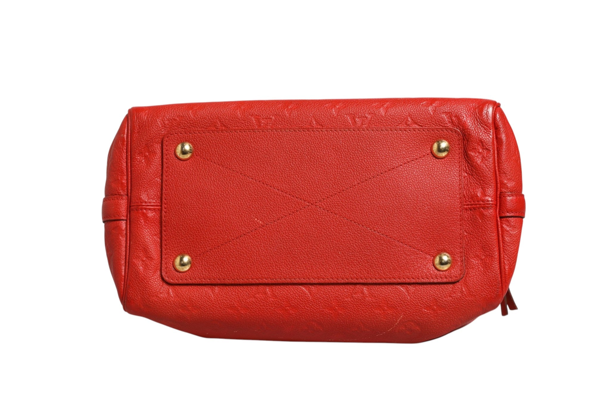 Pre-Owned Louis Vuitton Red Monogram Empreinte Speedy Bandouliere 30 red Women's B+ (Good — light signs of wear)