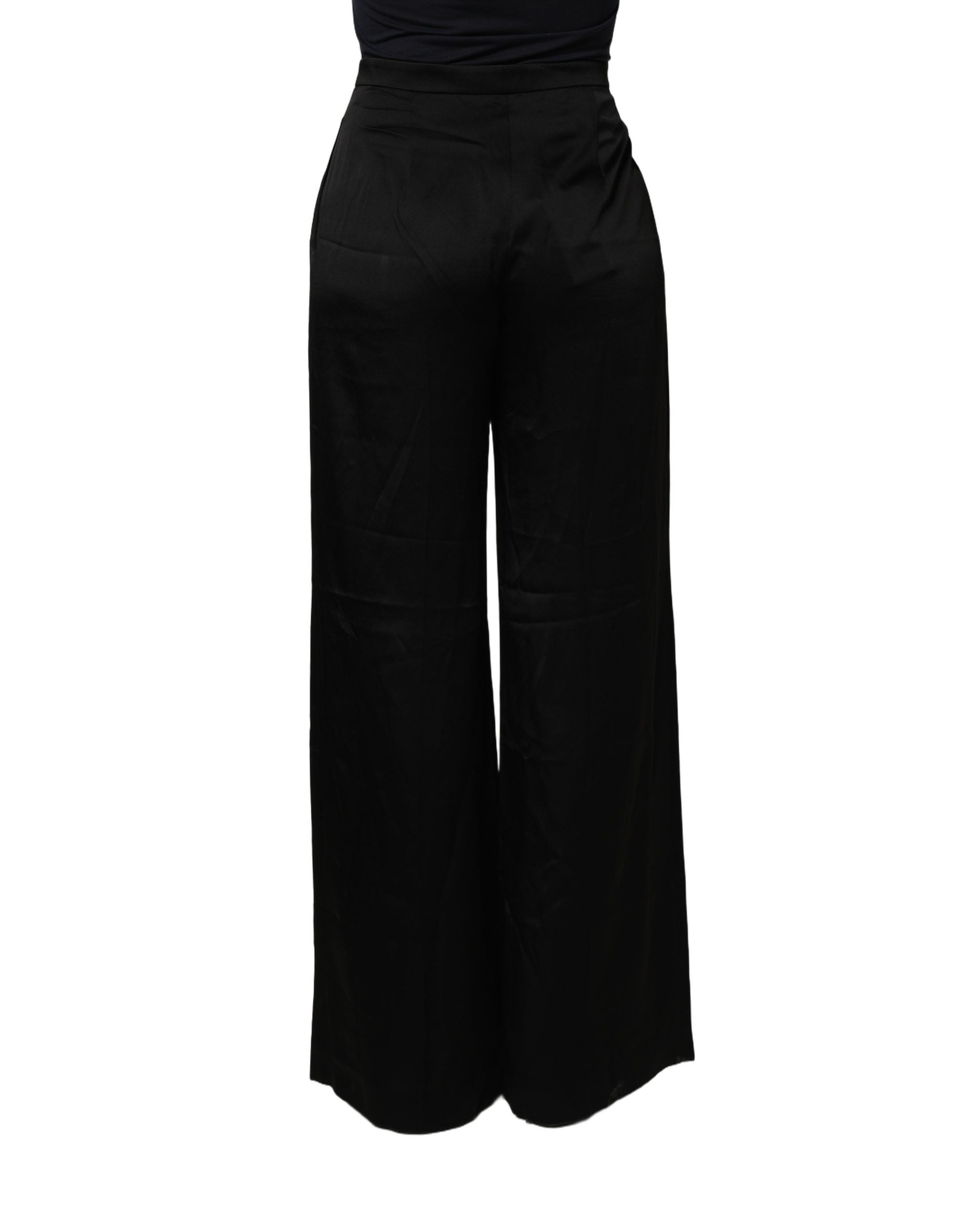 Alberta Ferretti Black HighWaist WideLeg Women Trouser Pants