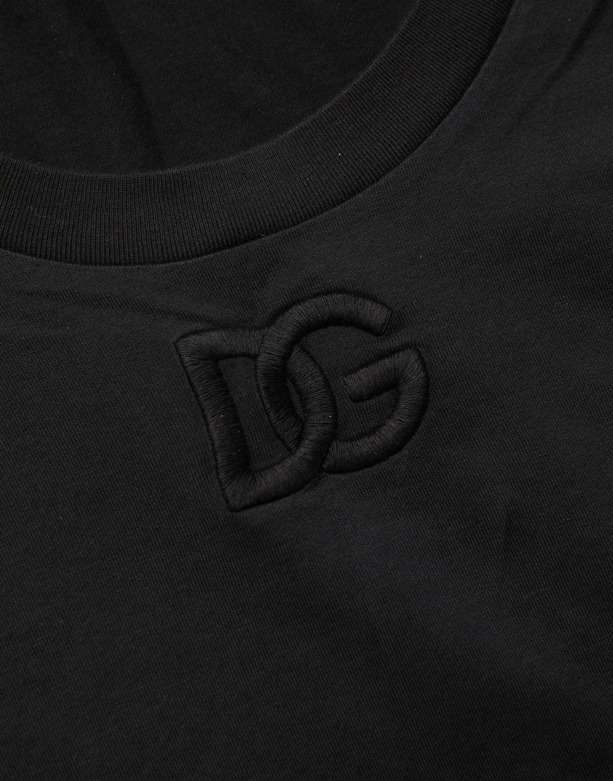 Dolce & Gabbana Black Cotton Short-Sleeve Crew Neck T-shirt