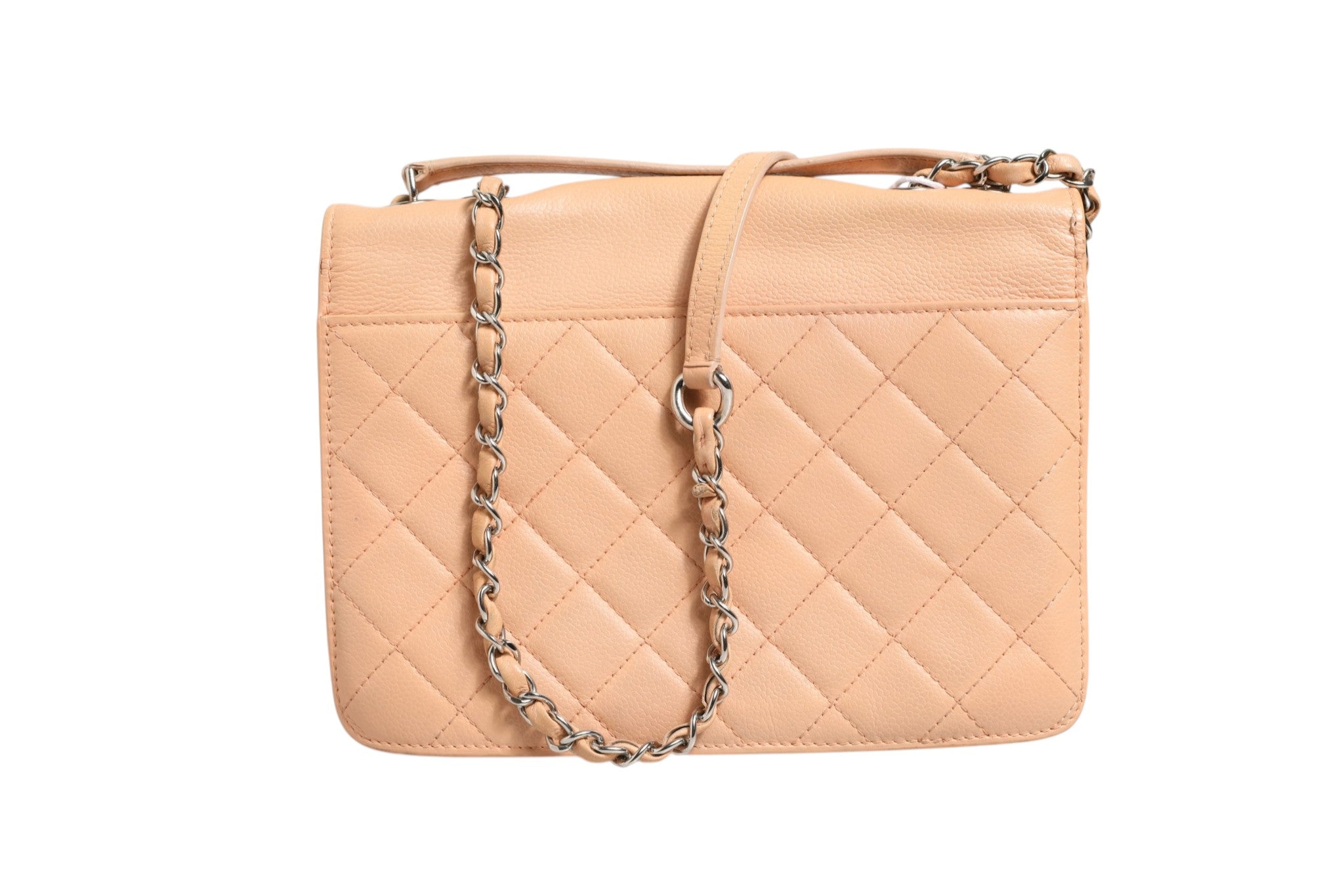 Pre-Owned Chanel Goatskin Quilted Small CC Box Flap Bag Pastel Pink Women's AB (Very Good — between Lightly Used and Used)