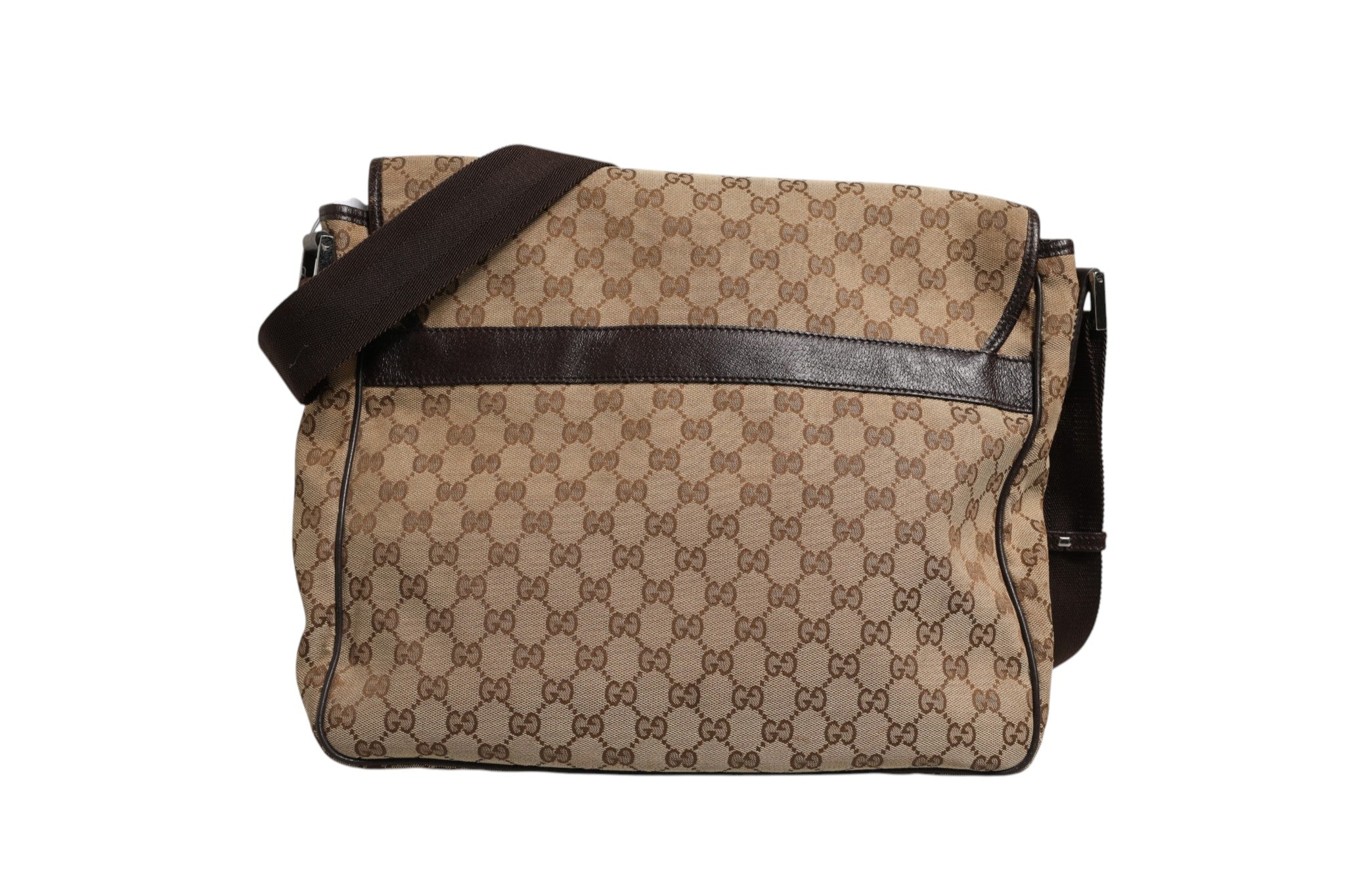 Pre-Owned Gucci GG Canvas Flap Messenger Bag Brown Women's B (Good — visible signs of wear)