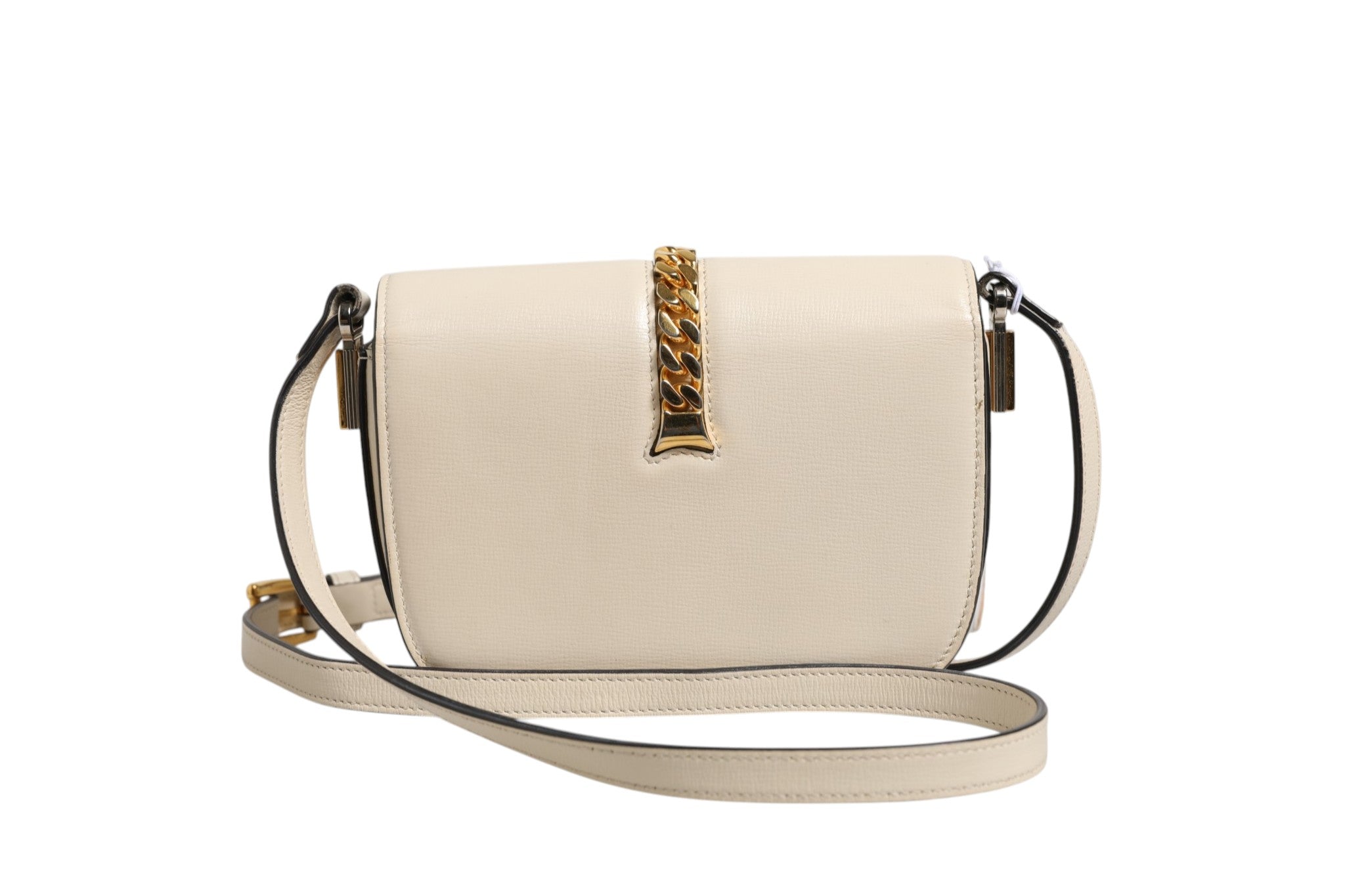 Pre-Owned Gucci Sylvie 1969 Mini Leather Shoulder Bag White Women's B+ (Good — light signs of wear)
