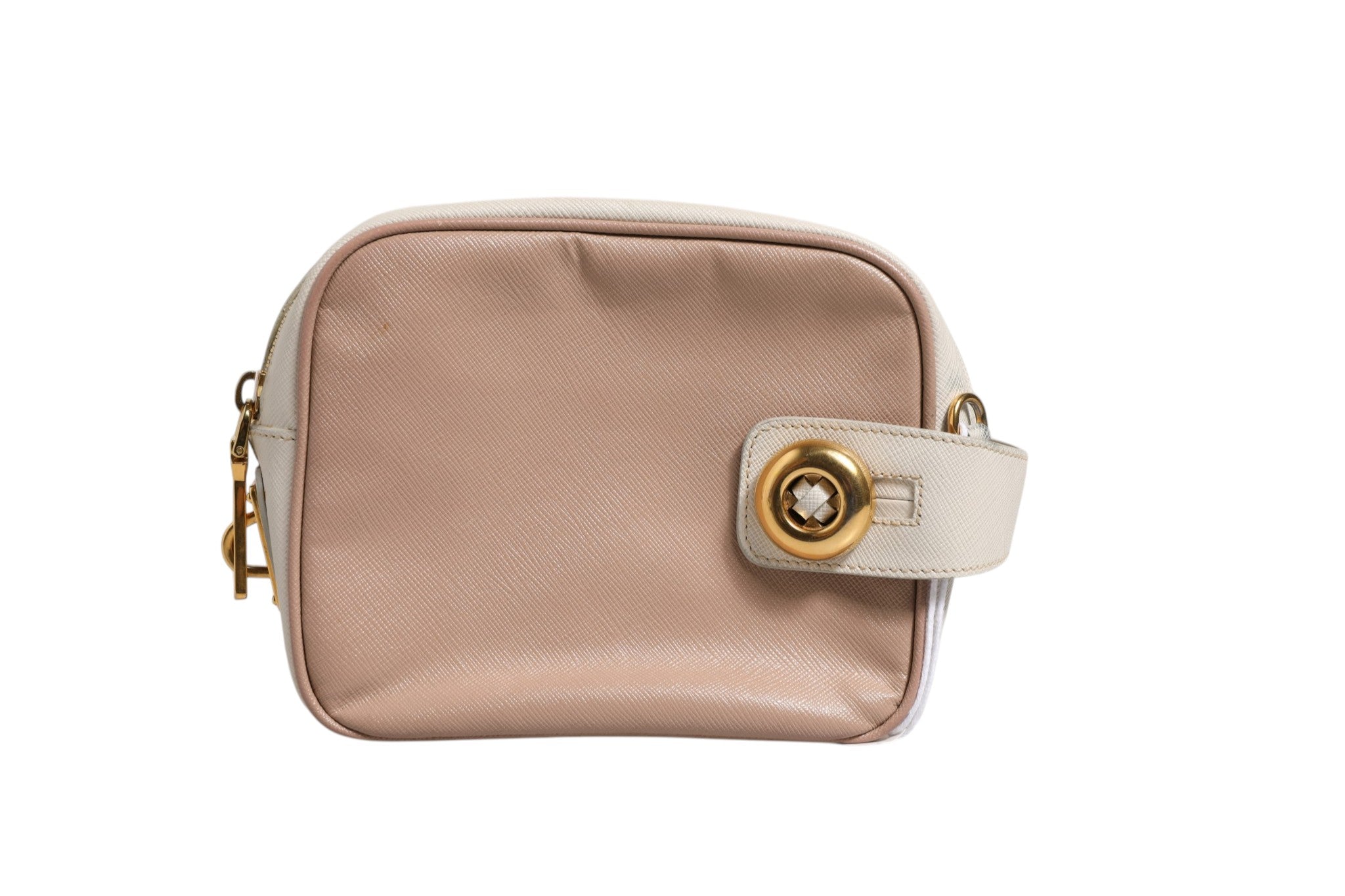 Pre-Owned Prada Clay Gray Small Leather Shoulder Bag Beige, Off White, Pink Women's AB (Very Good — between Lightly Used and Used)