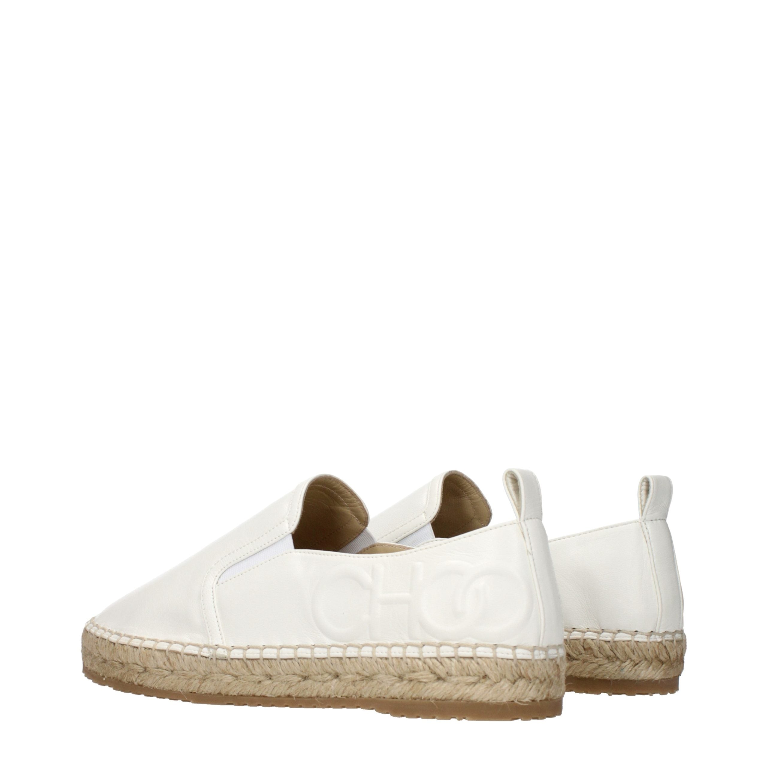 Jimmy Choo White Leather Espadrilles