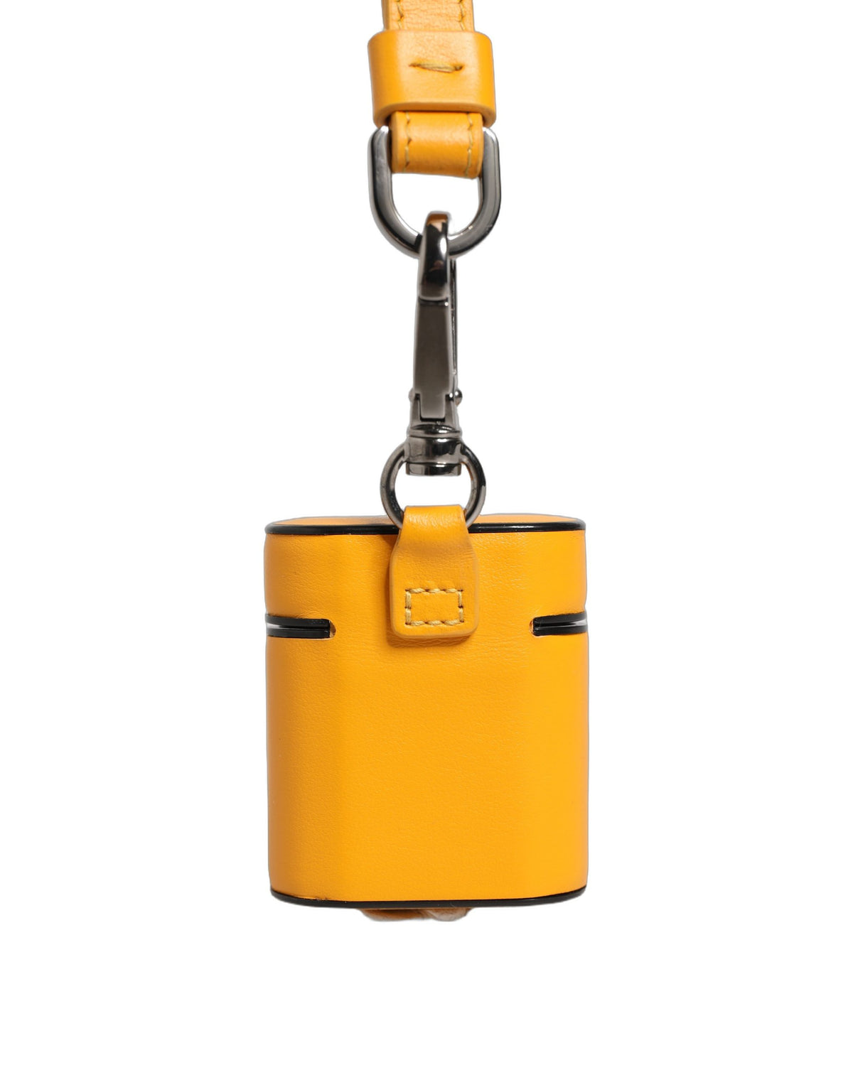 Dolce & Gabbana Case Yellow Leather Logo Flip Holder Strap Airpods