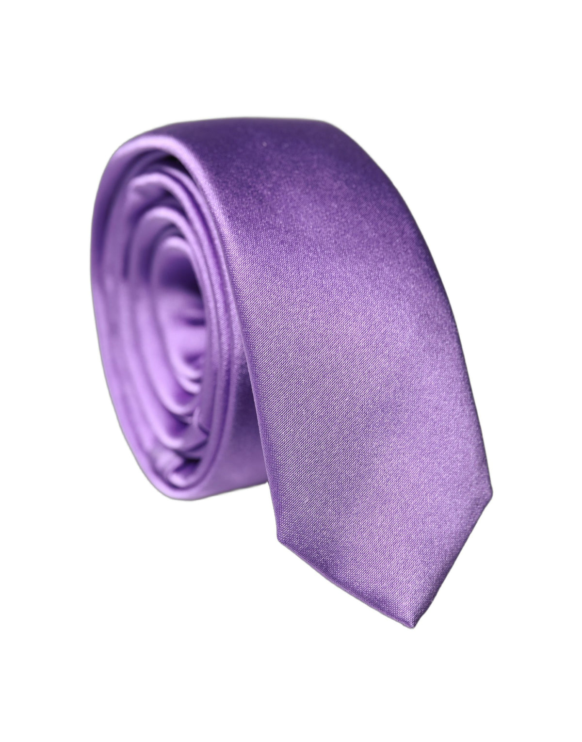 New Dolce & Gabbana Purple Solid 100% Silk Adjustable Men Tied Necktie Tie