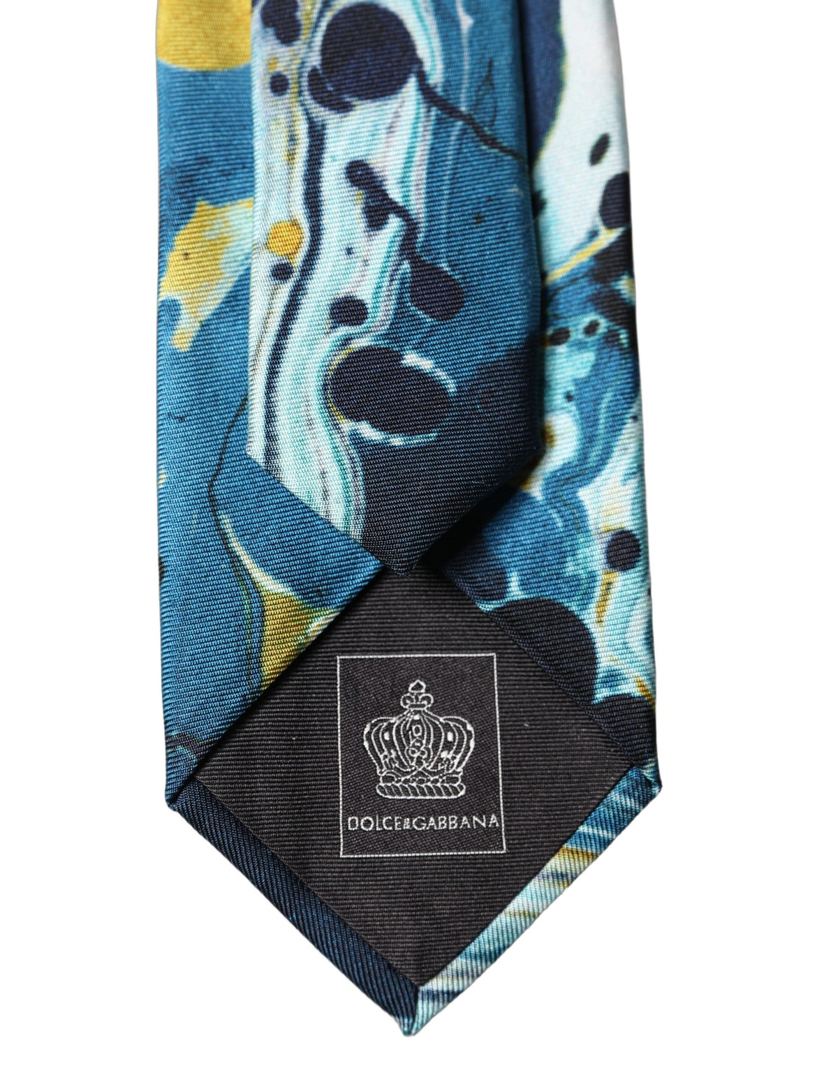 New Dolce & Gabbana Abstract Silk Adjustable Men Tied Necktie Tie