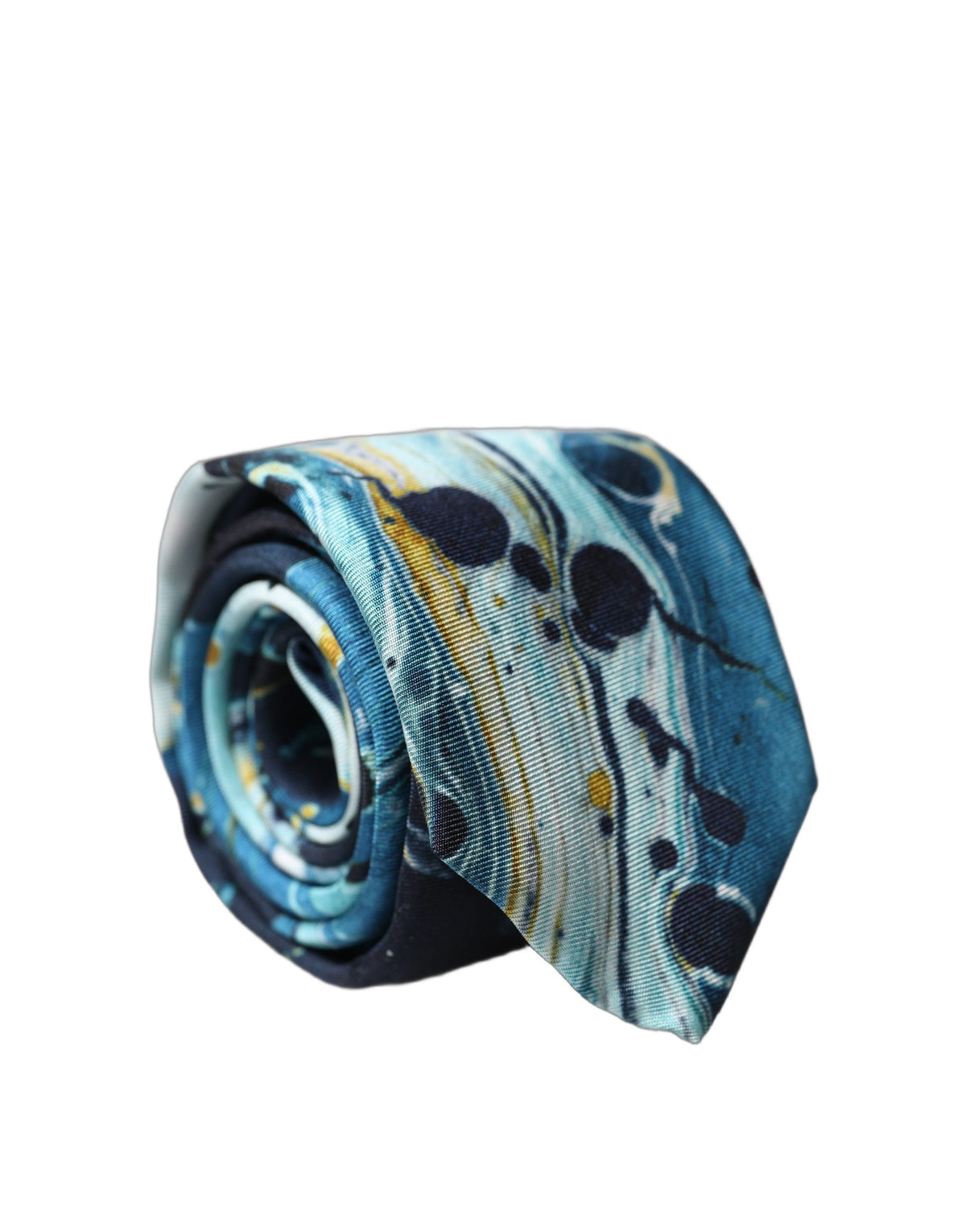New Dolce & Gabbana Abstract Silk Adjustable Men Tied Necktie Tie