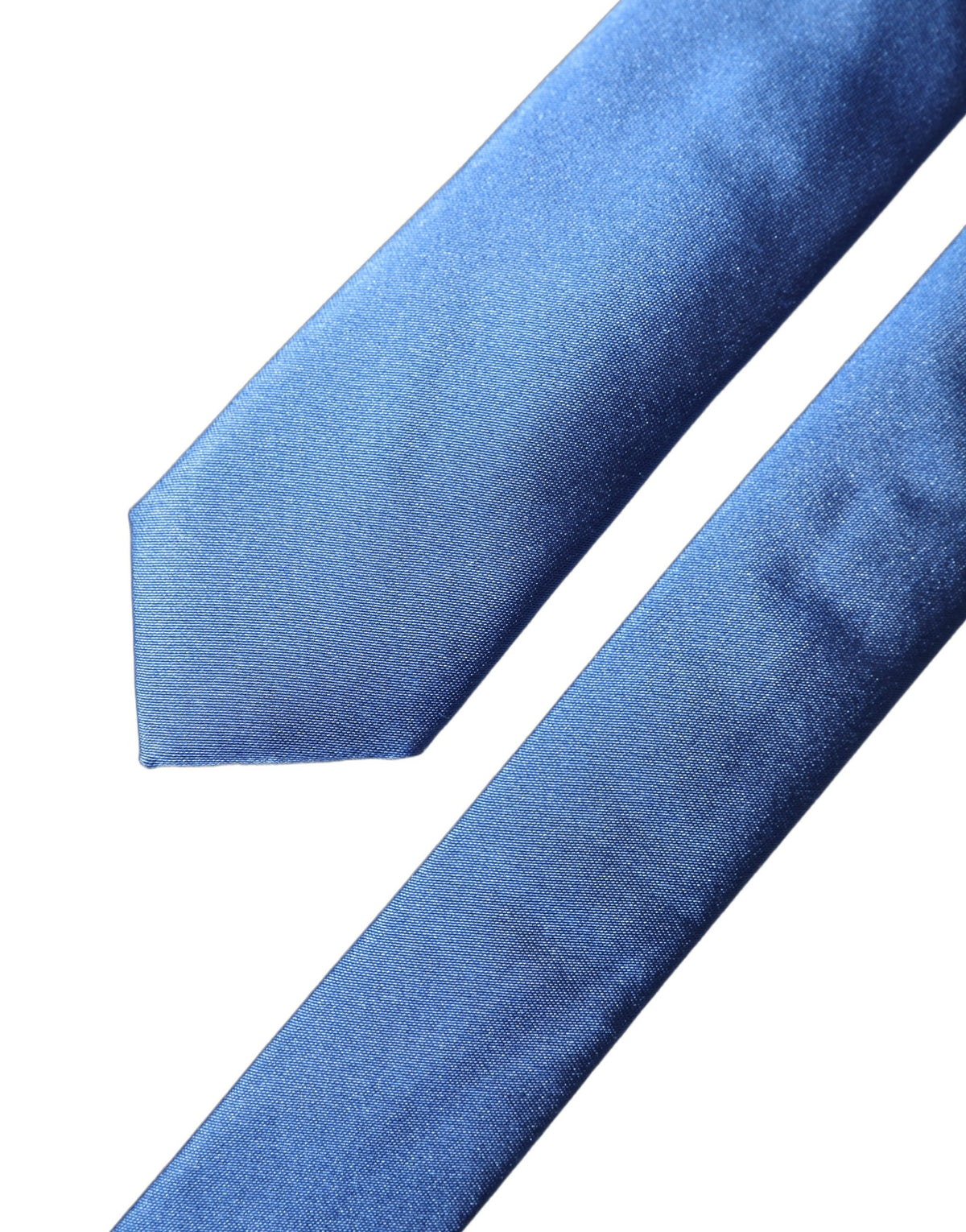 New Dolce & Gabbana Blue Satin 100% Silk Adjustable Men Tied Necktie Tie