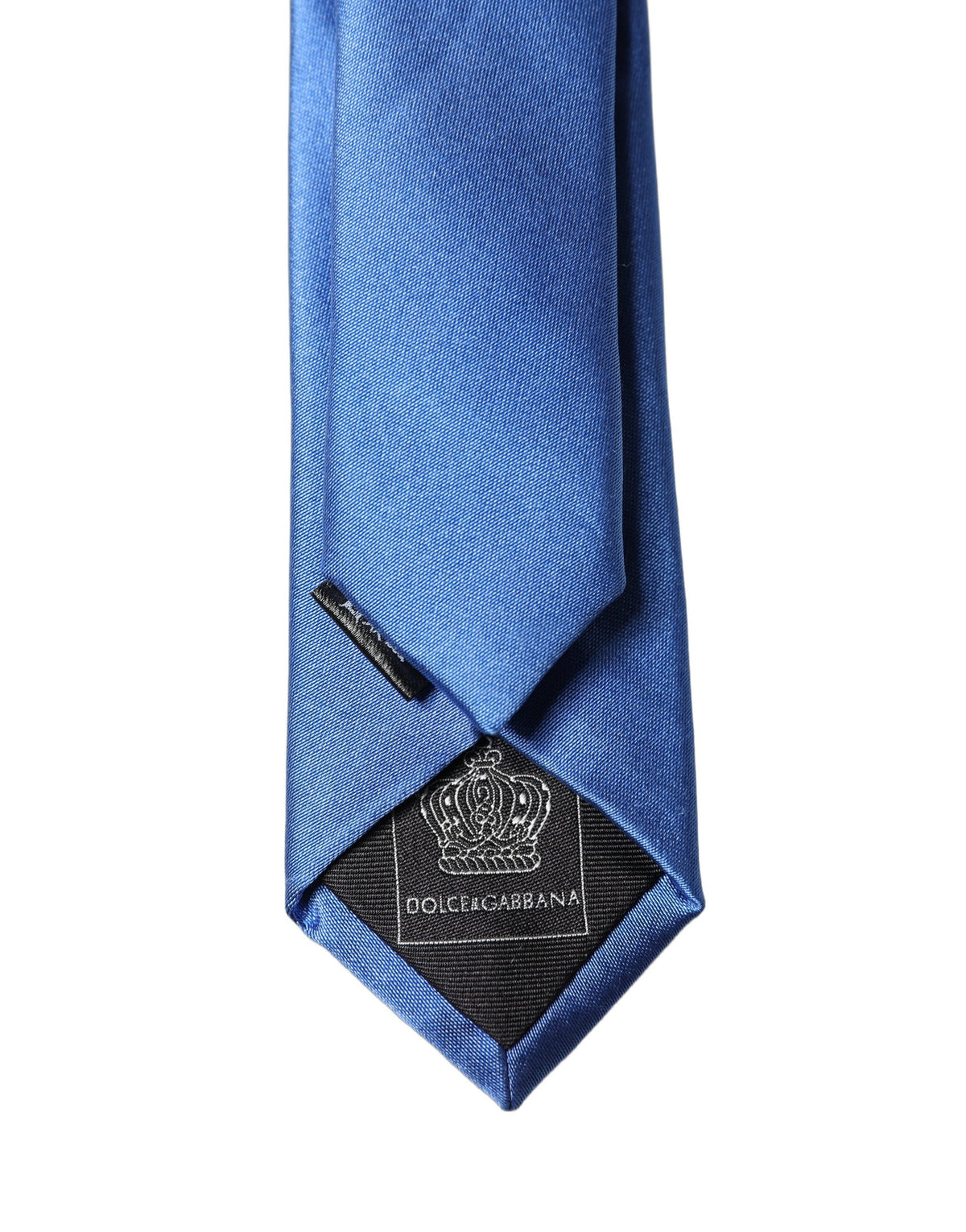 New Dolce & Gabbana Blue Satin 100% Silk Adjustable Men Tied Necktie Tie