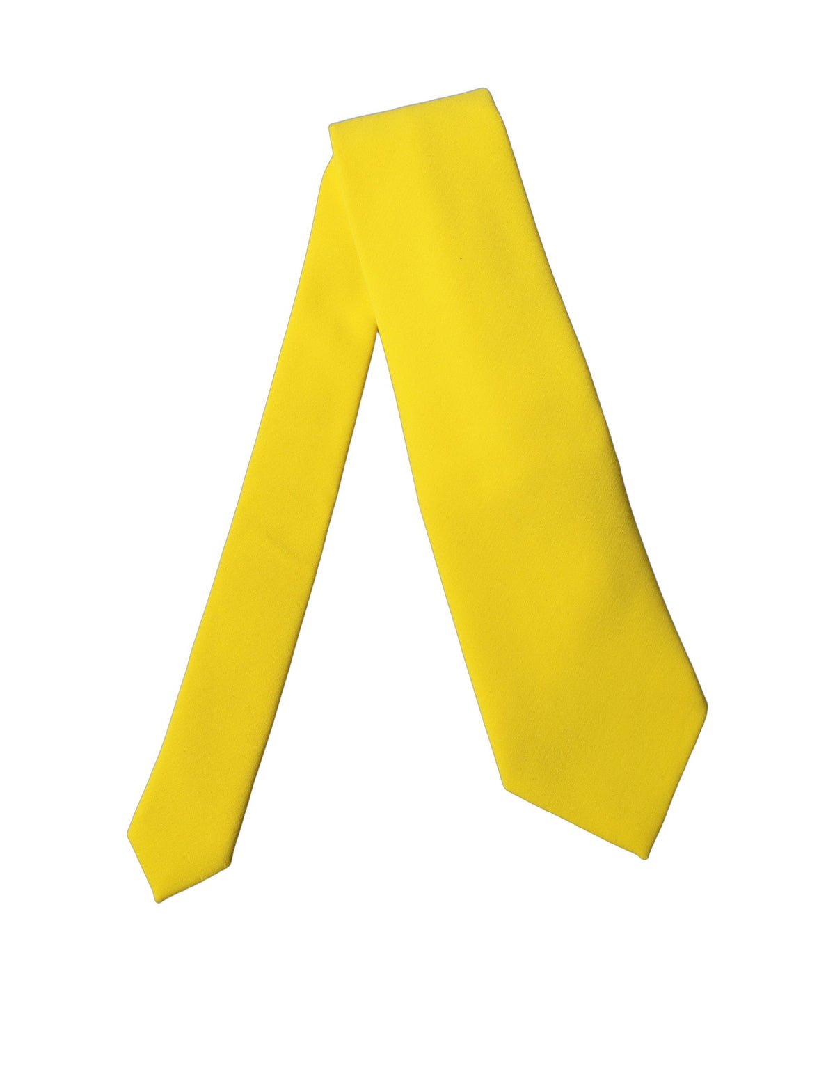 New Dolce & Gabbana Yellow Solid Adjustable Women Tied Necktie Tie