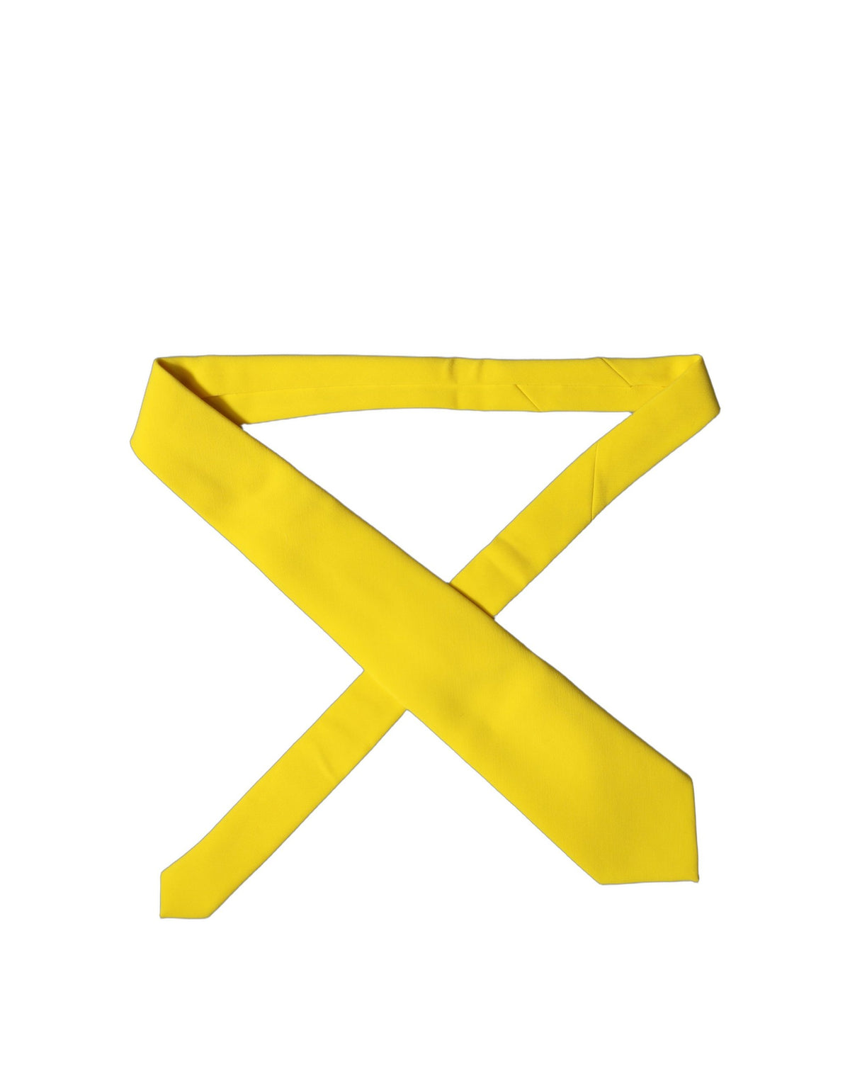 New Dolce & Gabbana Yellow Solid Adjustable Women Tied Necktie Tie