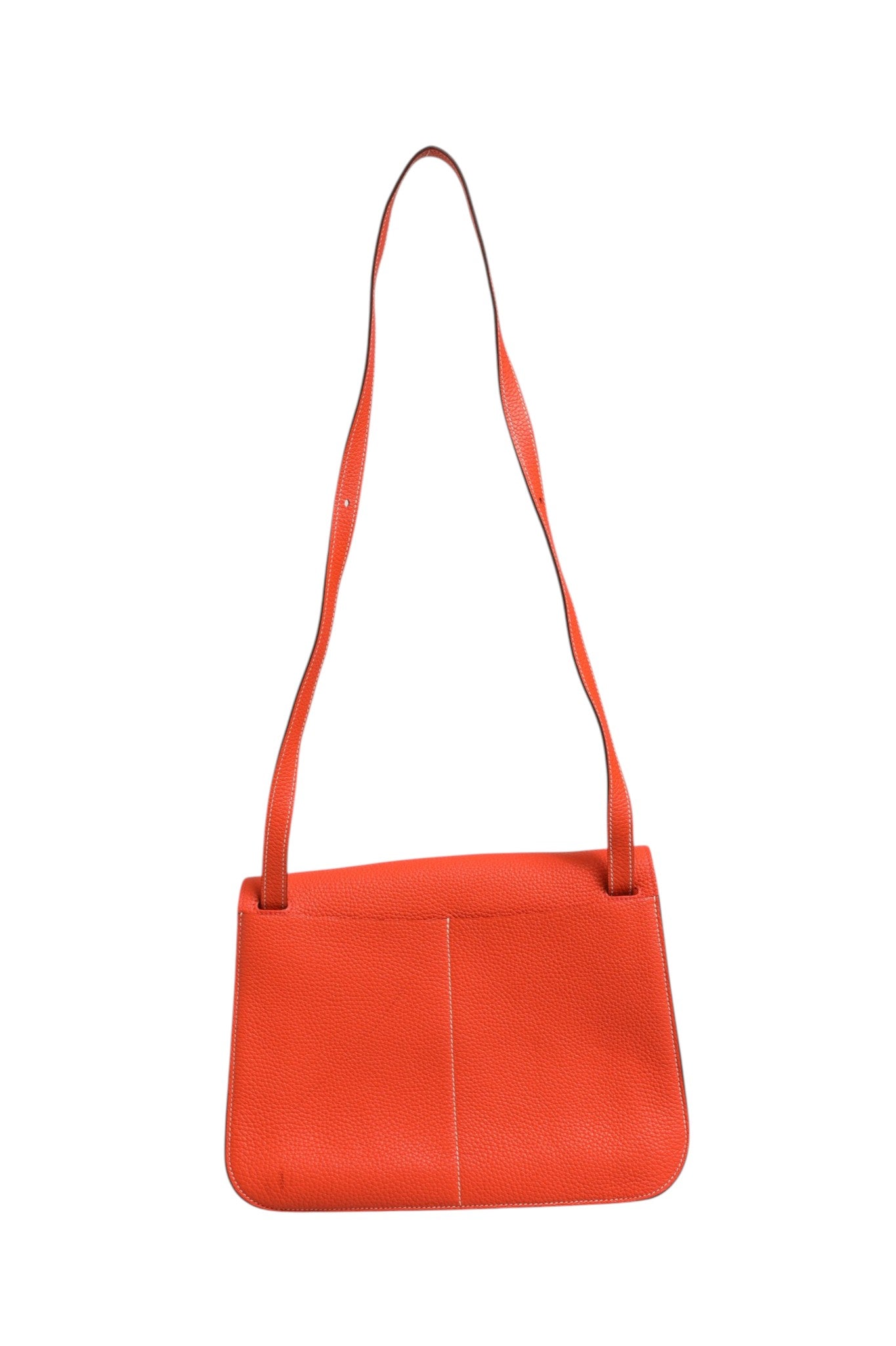 Pre-Owned Hermès Rouge Casaque Clemence Halzan 31 Palladium Hardware Orange Women's B+ (Good — light signs of wear)