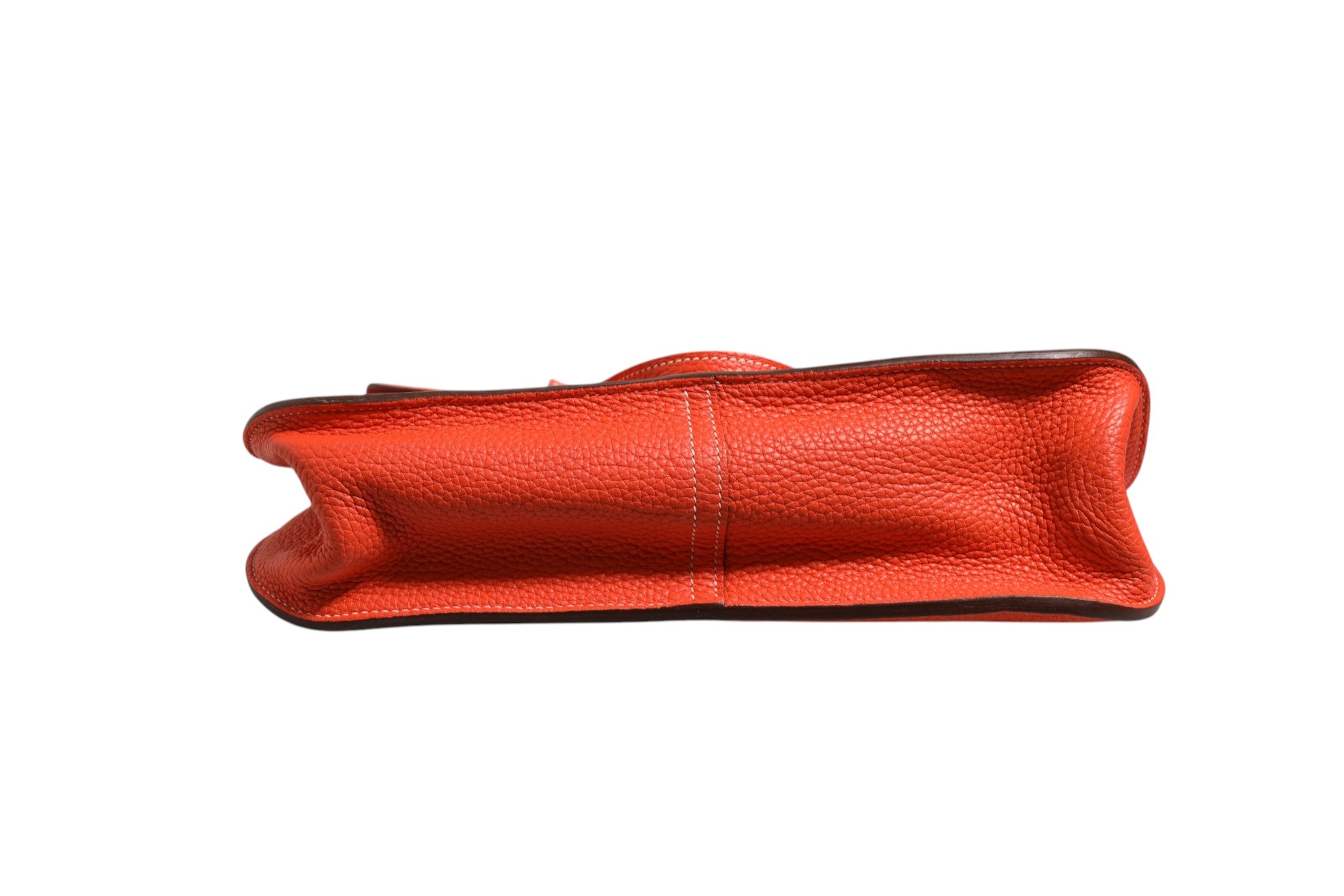 Pre-Owned Hermès Rouge Casaque Clemence Halzan 31 Palladium Hardware Orange Women's B+ (Good — light signs of wear)