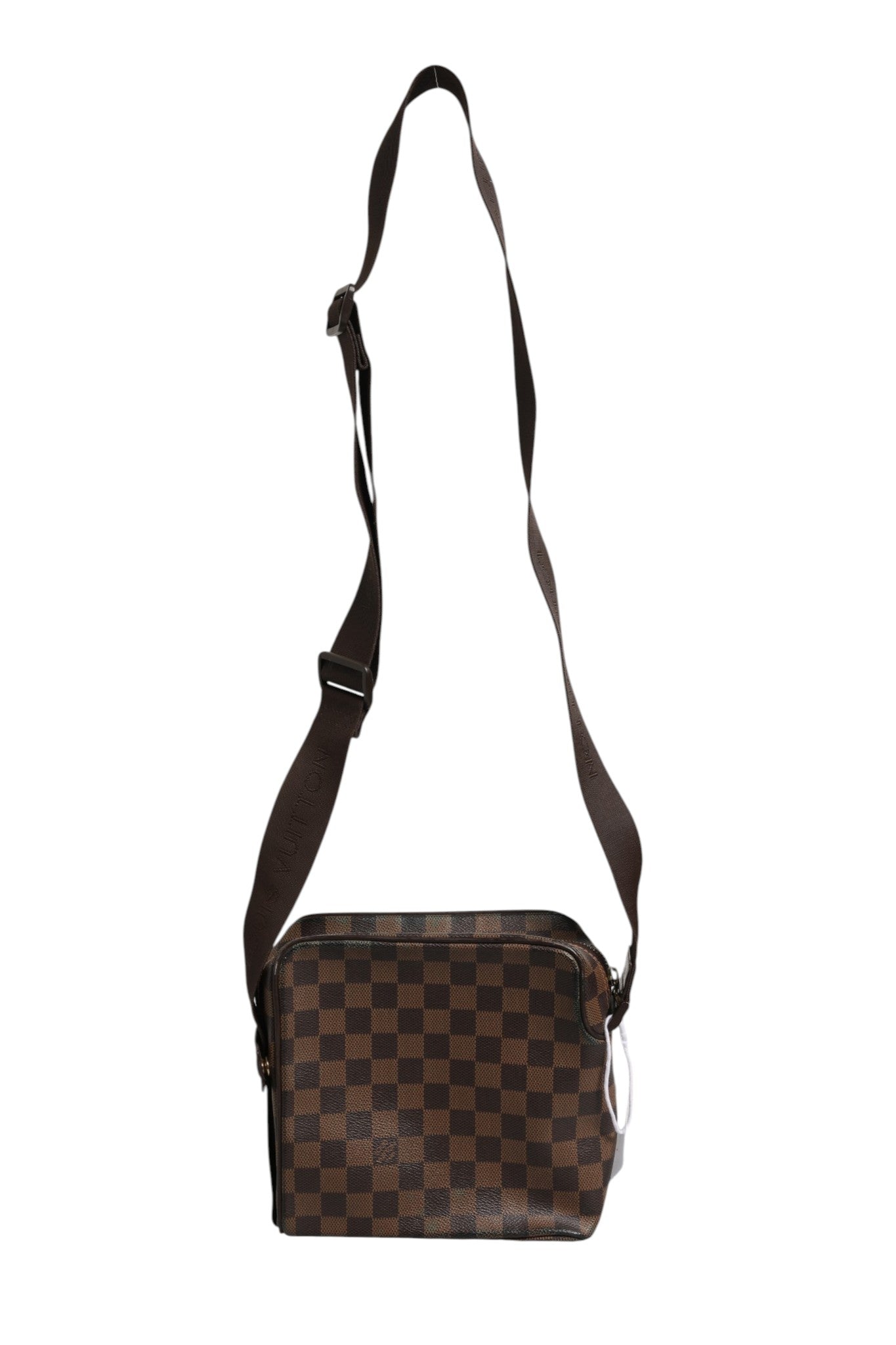 Pre-Owned Louis Vuitton Damier Ebene Olav PM Messenger Bag Brown Women's B (Good — visible signs of wear)