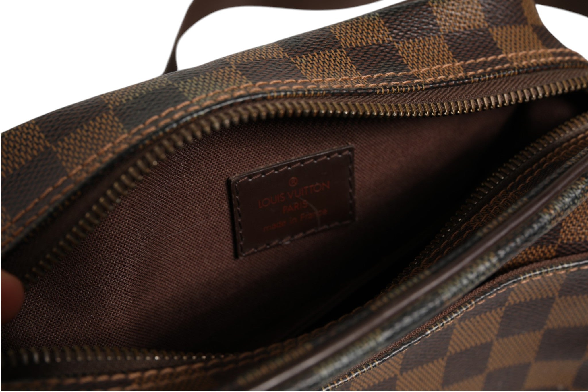 Pre-Owned Louis Vuitton Damier Ebene Olav PM Messenger Bag Brown Women's B (Good — visible signs of wear)
