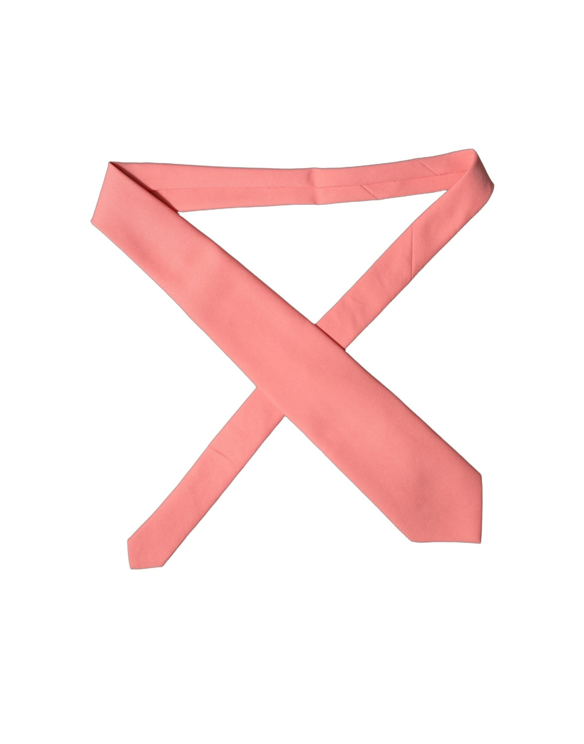 New Dolce & Gabbana Coral Pink Adjustable Women Tied Necktie Tie