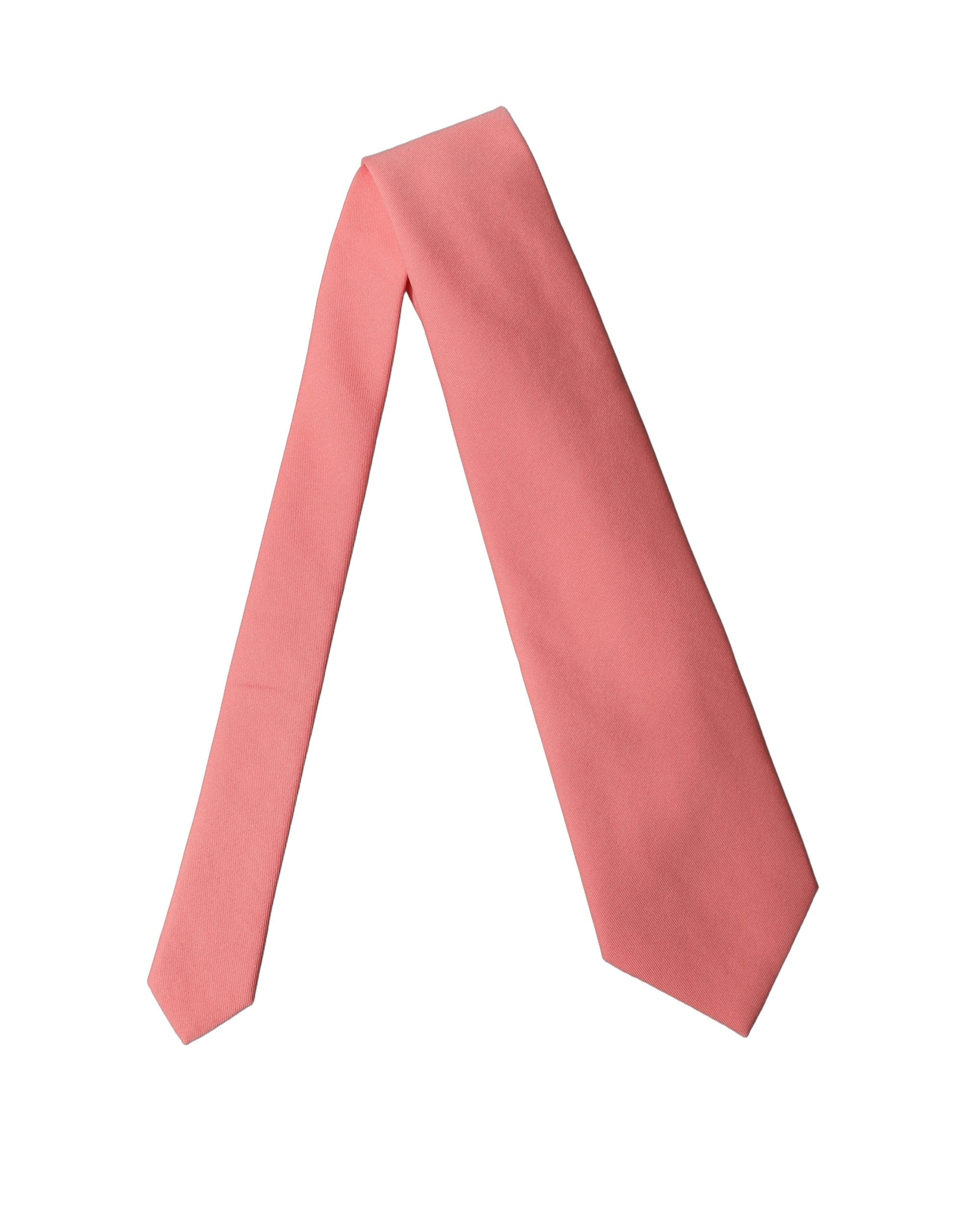 New Dolce & Gabbana Coral Pink Adjustable Women Tied Necktie Tie