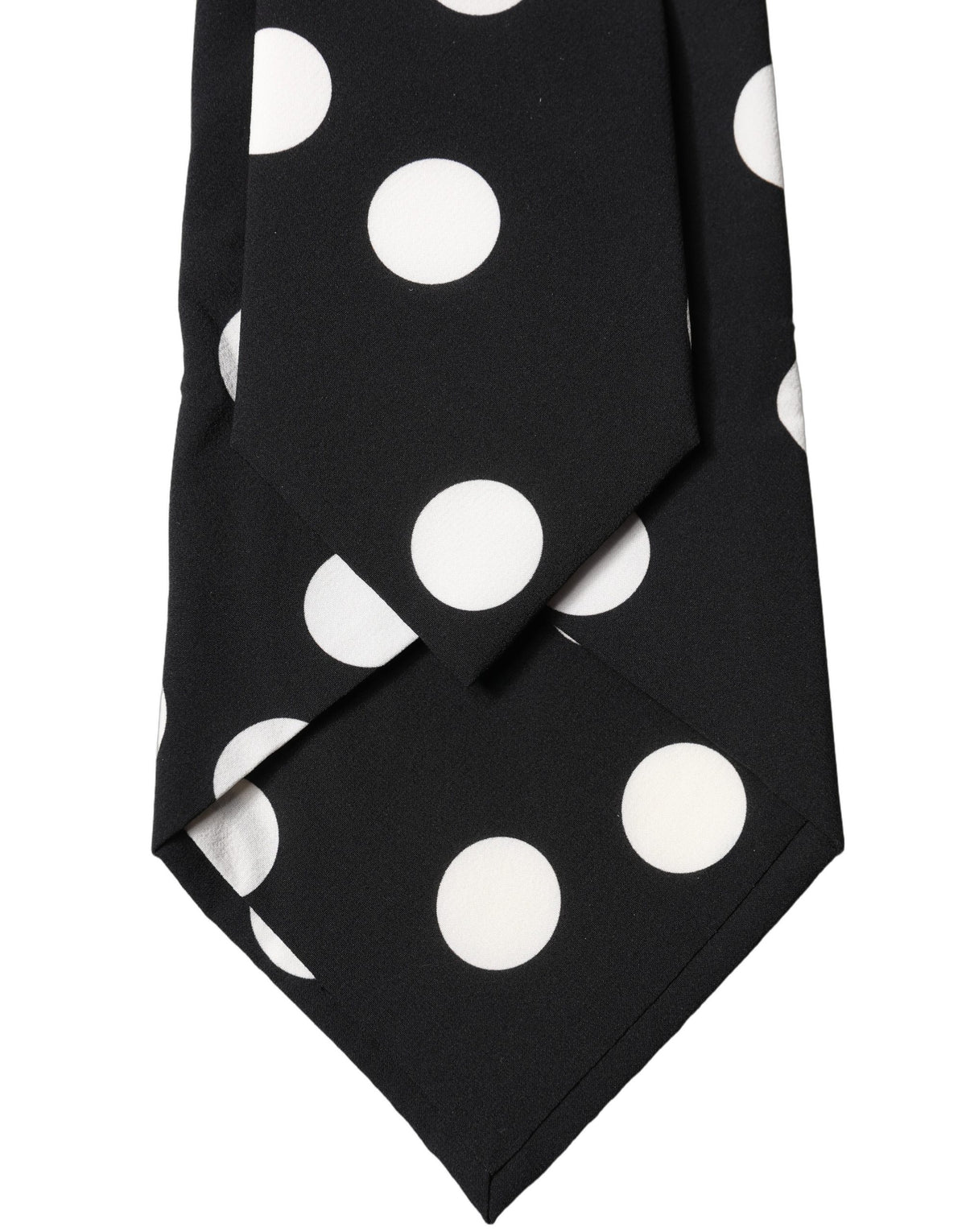 New Dolce & Gabbana Black White Polka Dot Silk Adjustable Women Necktie Tie