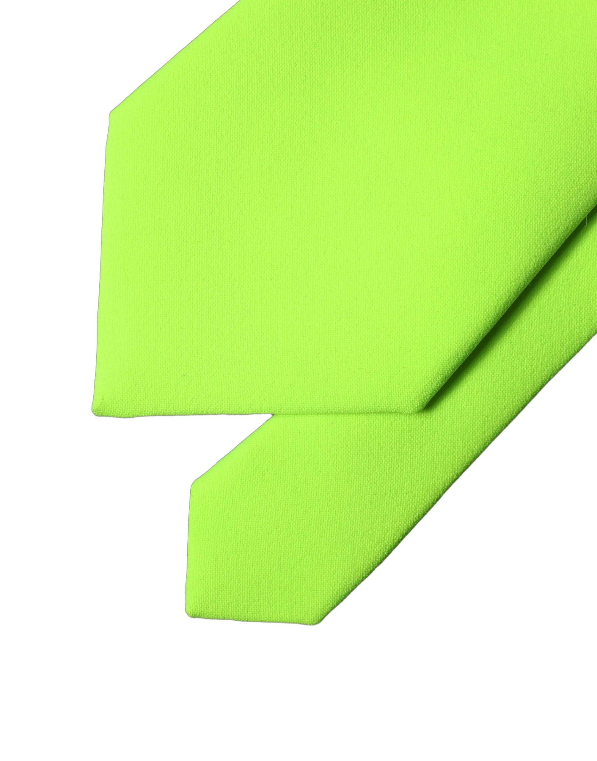 New Dolce & Gabbana Neon Green Adjustable Women Tied Necktie Tie
