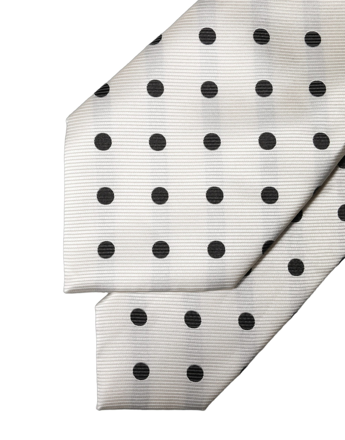 New Dolce & Gabbana White Black Polka Dot Silk Adjustable Women Necktie Tie