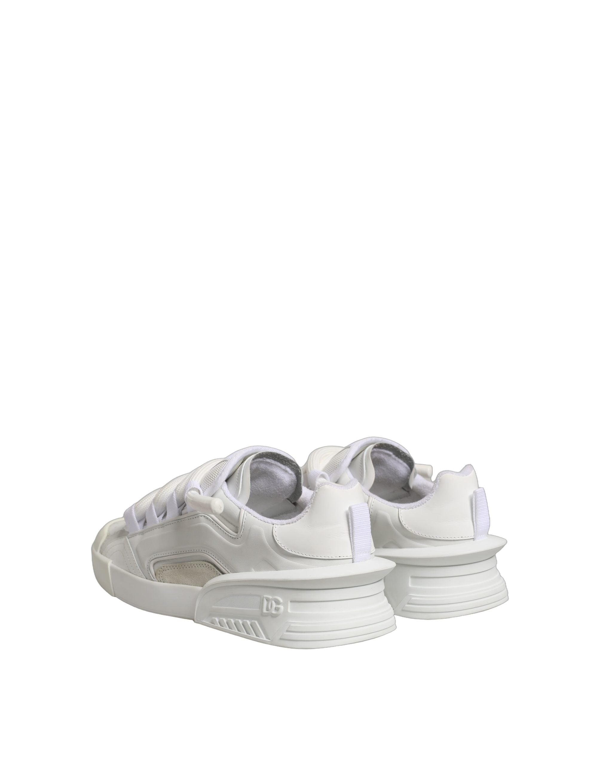 Dolce & Gabbana White Calfskin Leather Low Top Sneakers Shoes