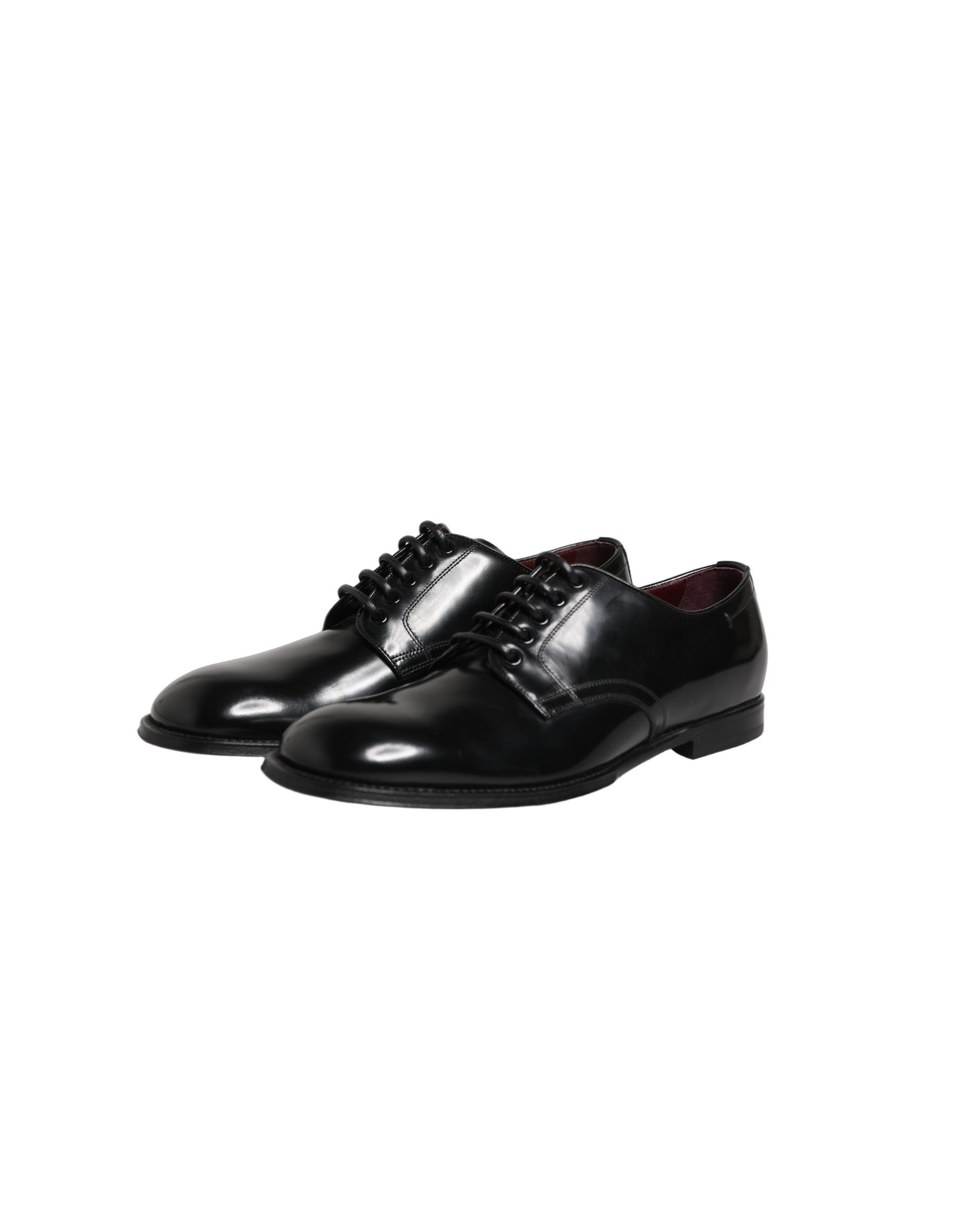 Dolce & Gabbana Black Calfskin Leather Derby Men Dress Shoes
