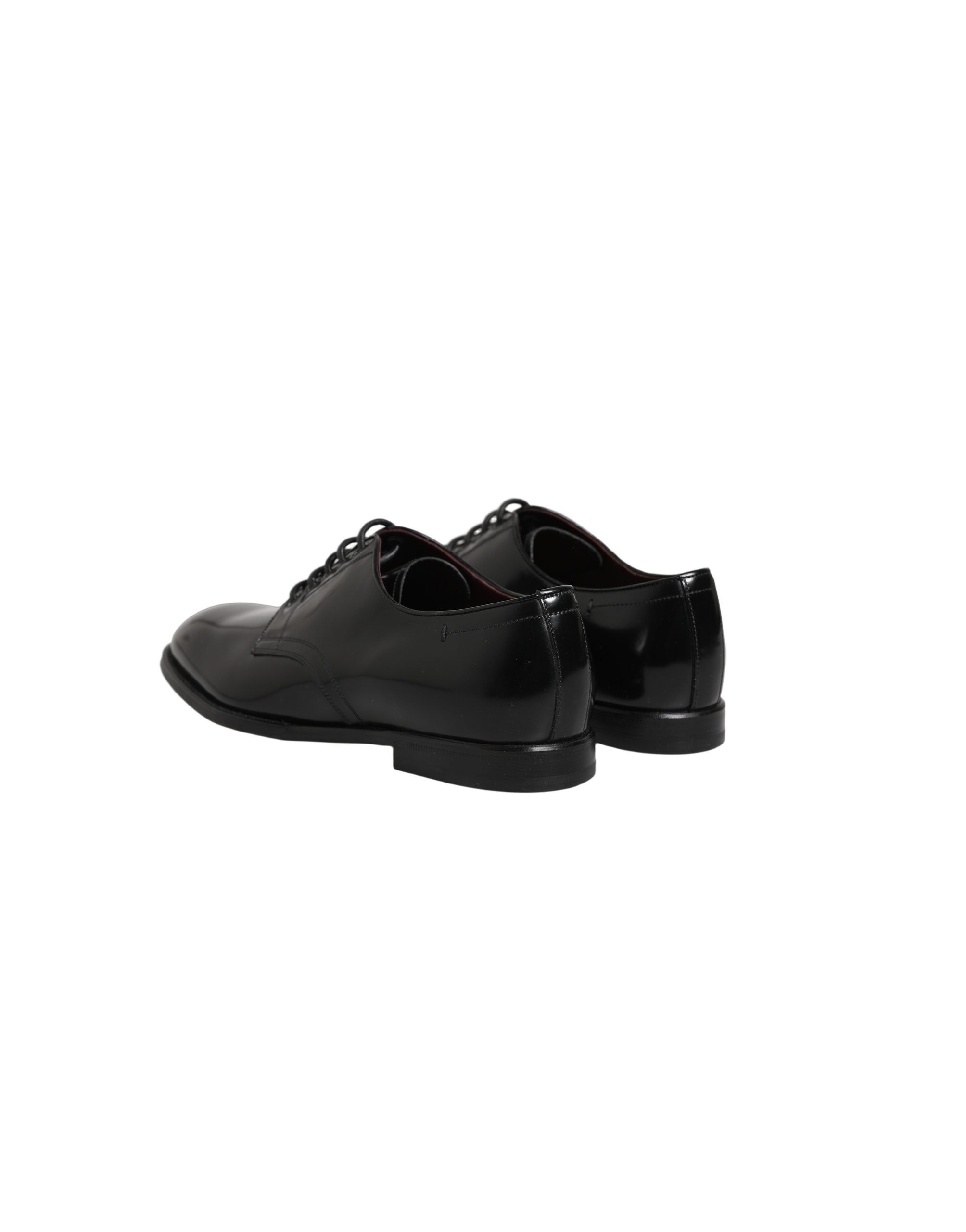 Dolce & Gabbana Black Calfskin Leather Derby Men Dress Shoes
