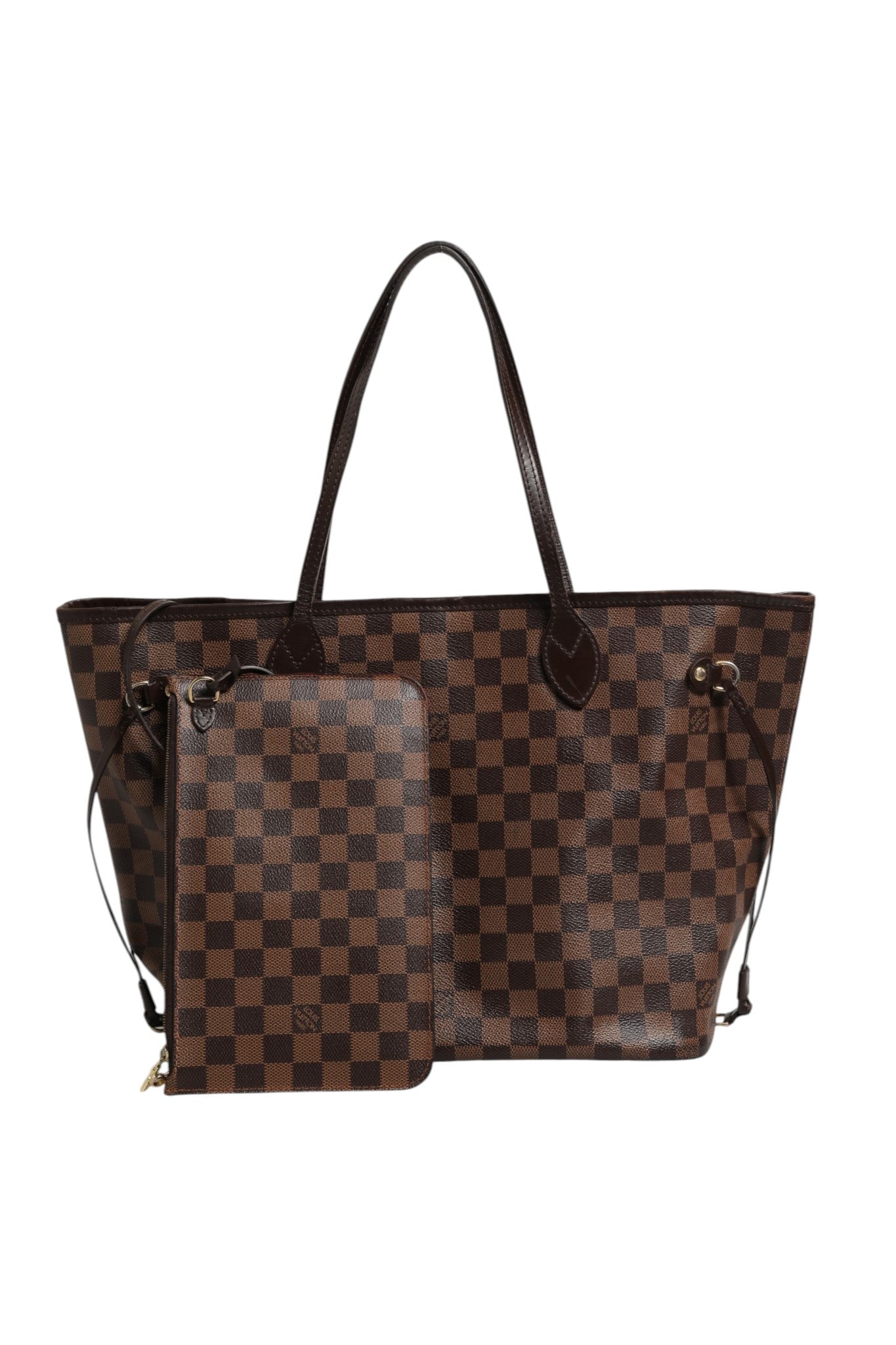 Pre-Owned Louis Vuitton Neverfull MM Damier Ebene Brown Women's AB (Very Good — between Lightly Used and Used)