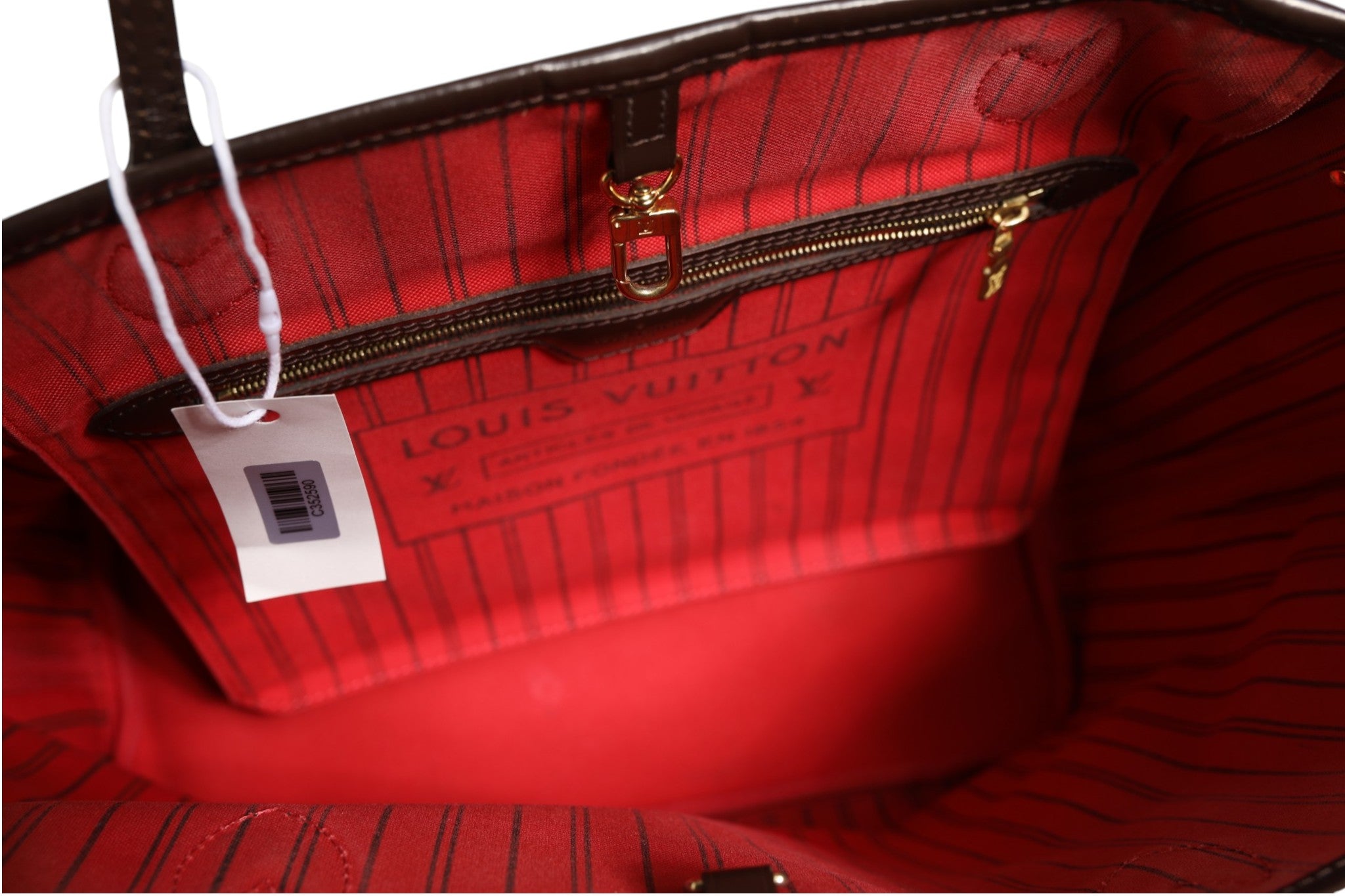 Pre-Owned Louis Vuitton Neverfull MM Damier Ebene Brown Women's AB (Very Good — between Lightly Used and Used)