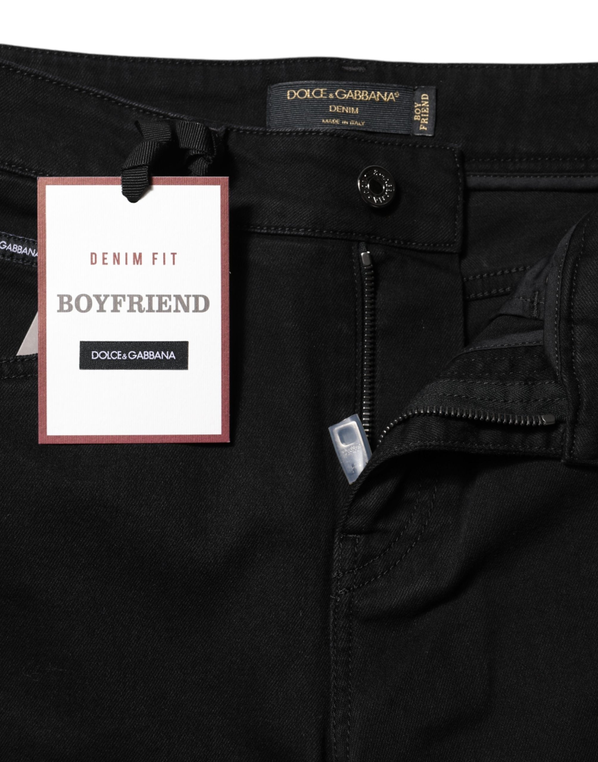 Dolce & Gabbana Black Boyfriend Cotton Stretch Denim Jeans