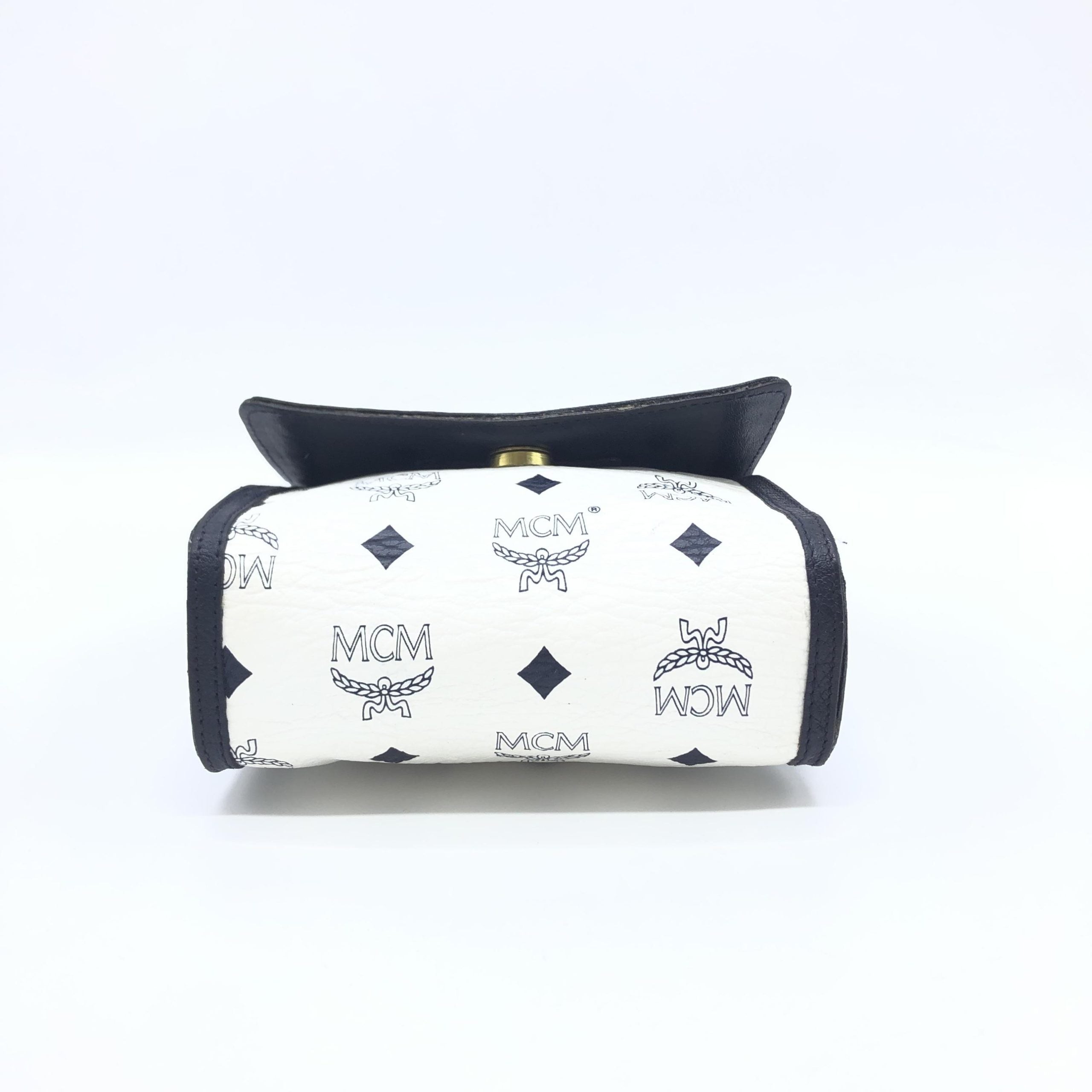 Pre-Owned MCM Mini Crossbody Bag White Visetos White Women's AB (Very Good — between Lightly Used and Used)