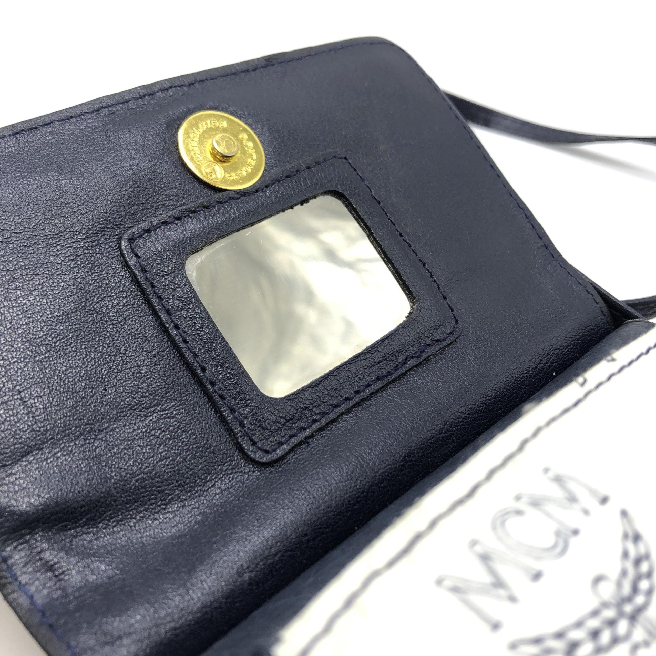 Pre-Owned MCM Mini Crossbody Bag White Visetos White Women's AB (Very Good — between Lightly Used and Used)