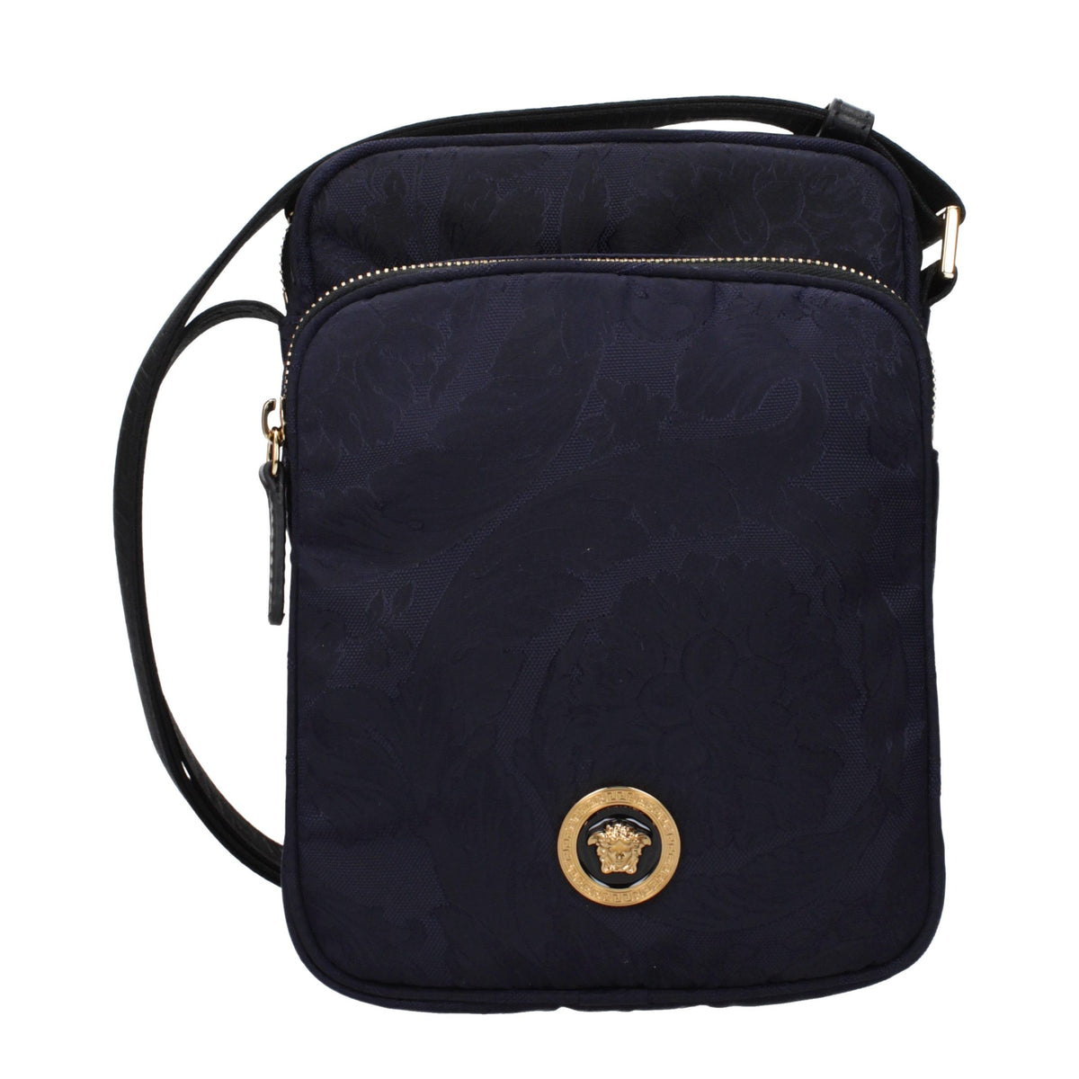 New Versace Blue Fabric Crossbody Bag