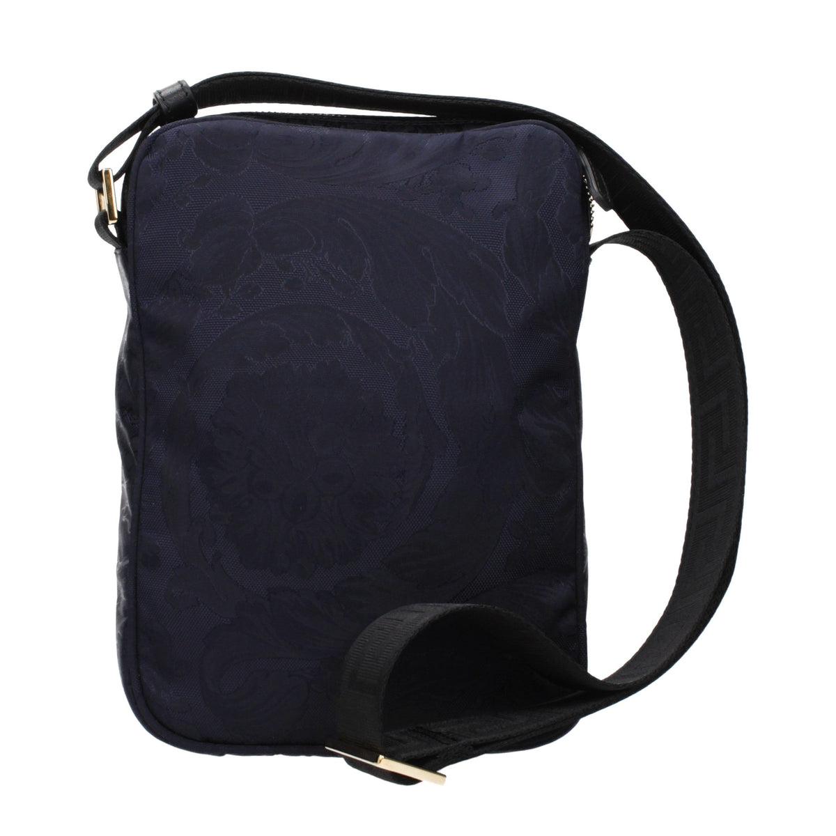 New Versace Blue Fabric Crossbody Bag