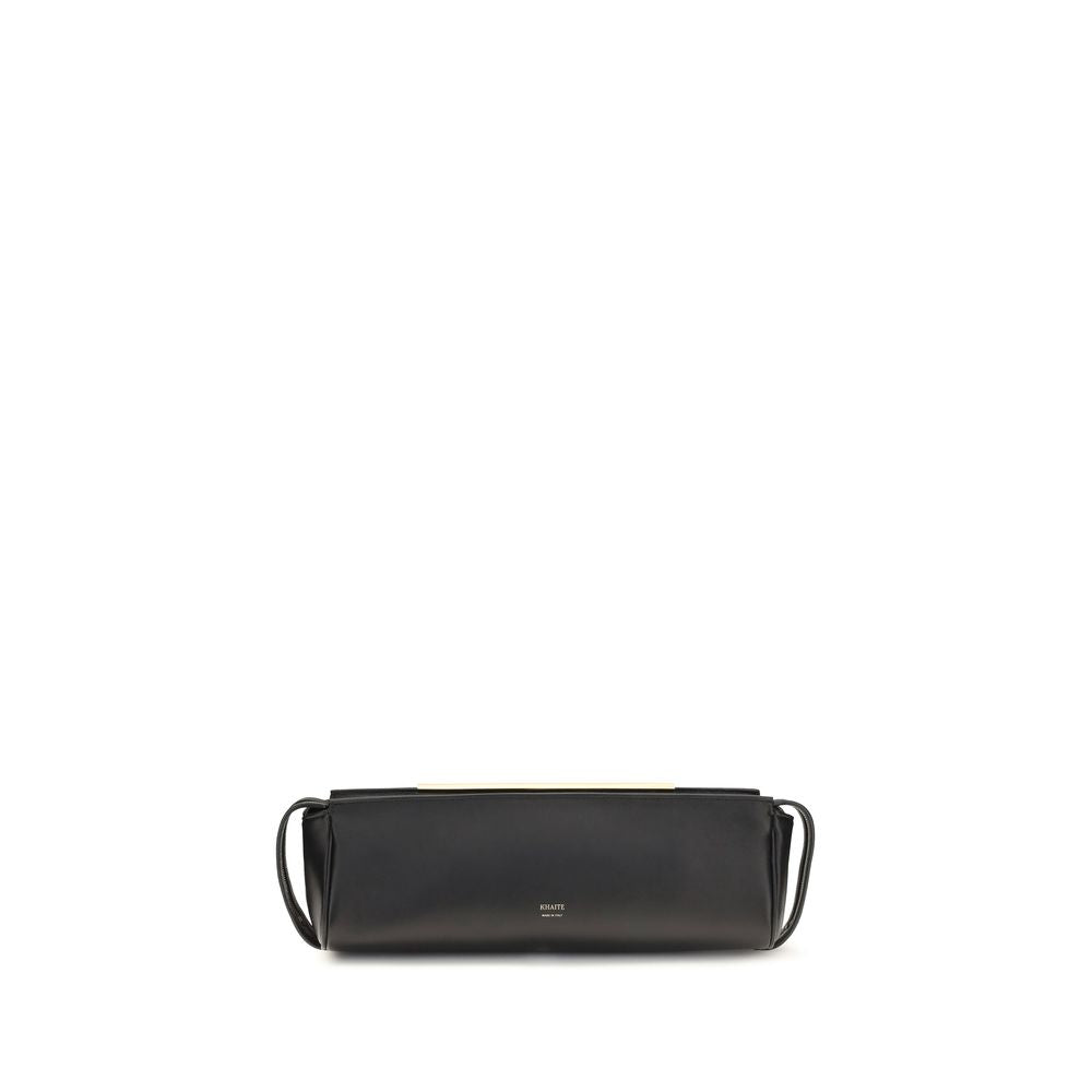 Khaite Black Leather Clutch Bag