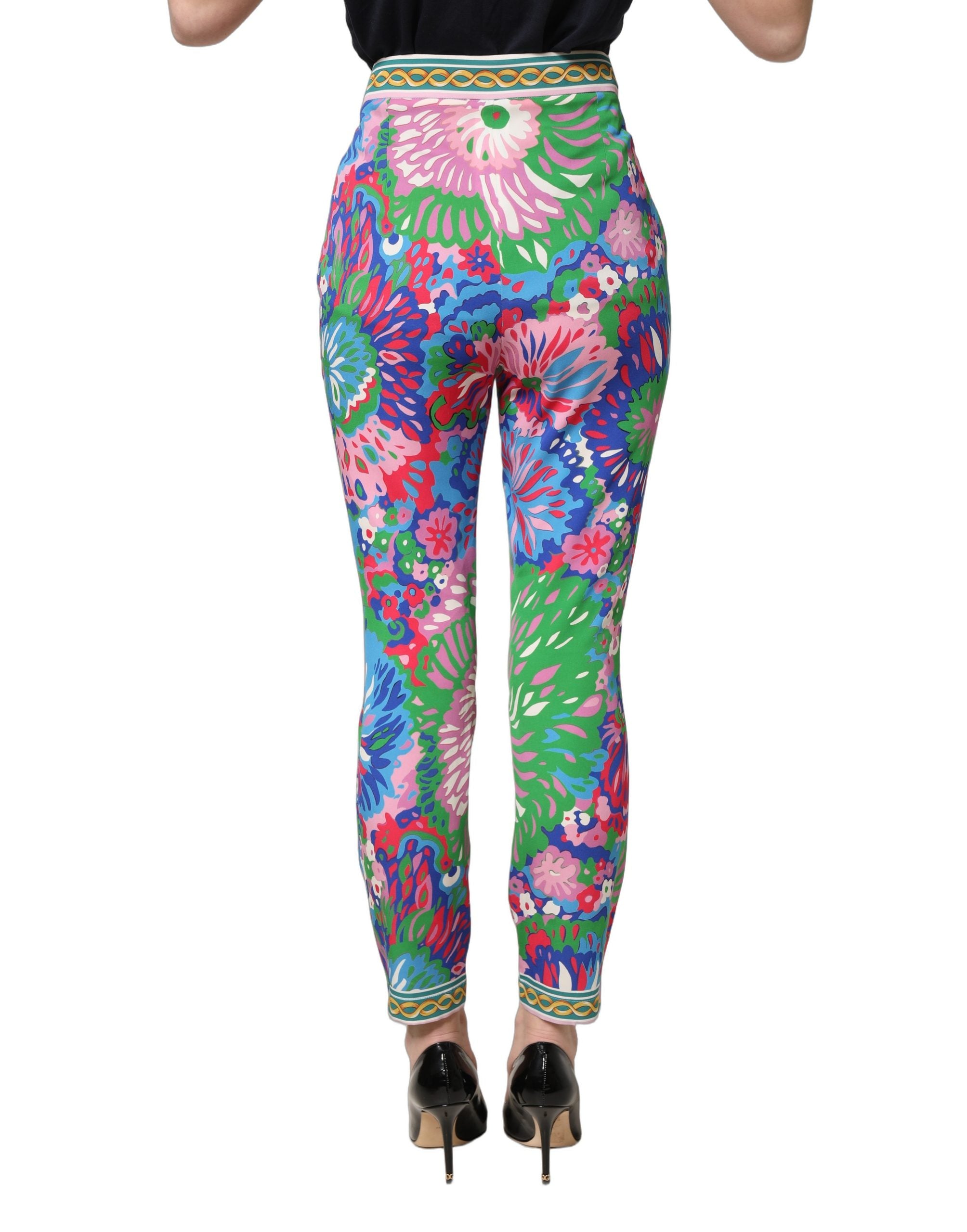 Dolce & Gabbana Multicolor Floral Stretch Jersey Leggings Pants