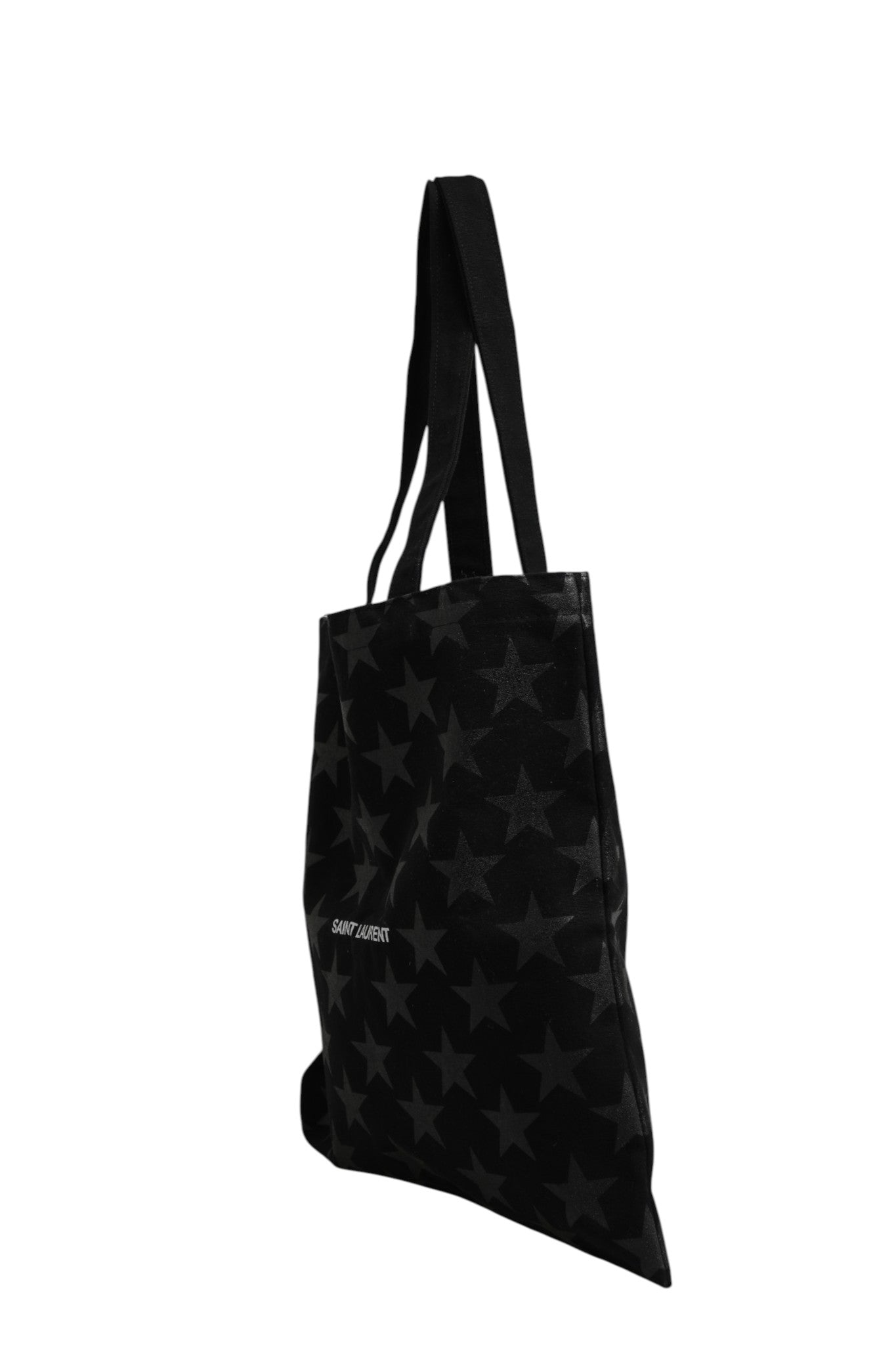 Pre-Owned Saint Laurent Rive Droite Black Tote Bag With Star Print Tote bag Black Women's AB (Very Good — between Lightly Used and Used)