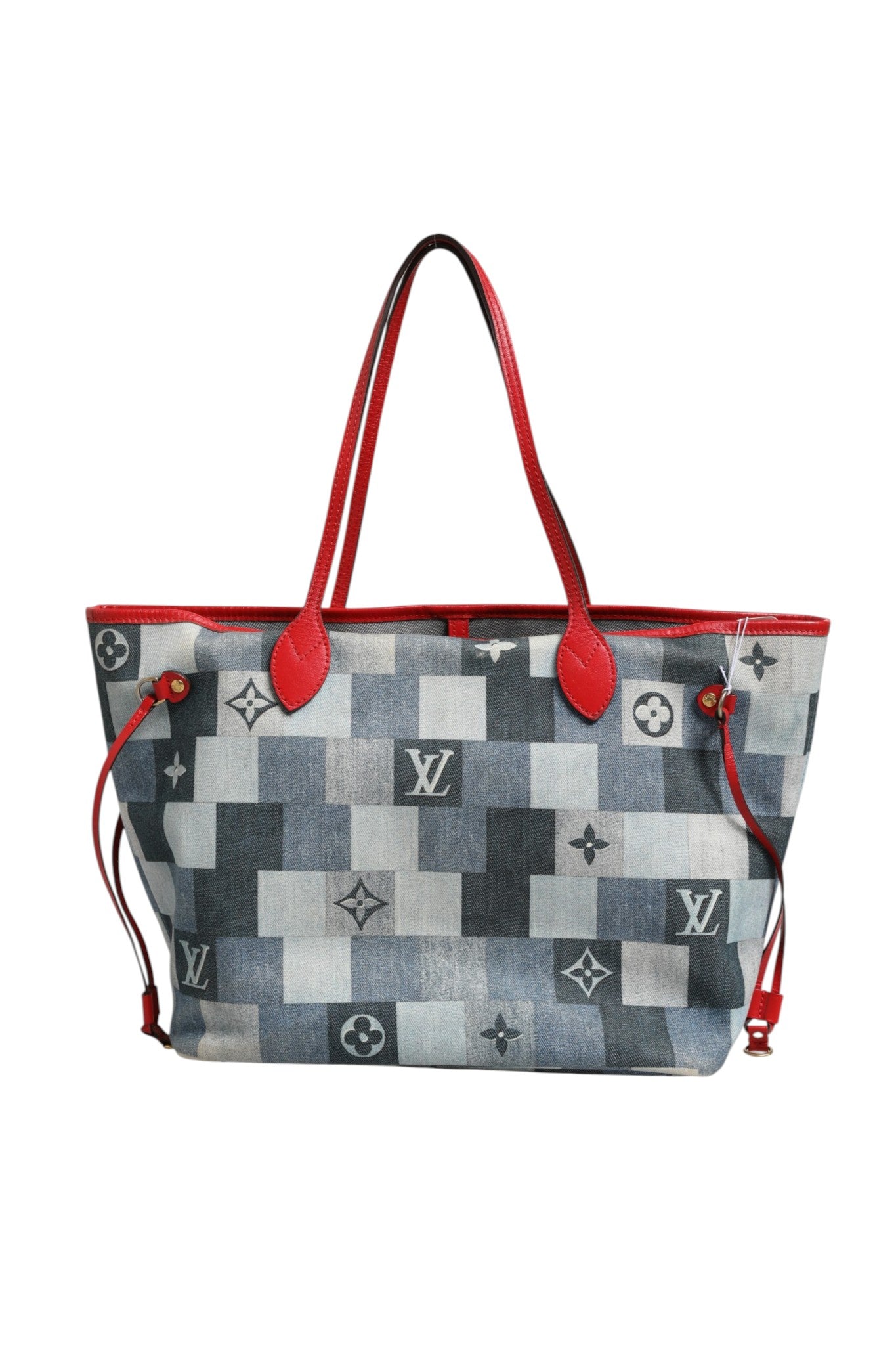 Pre-Owned Louis Vuitton Neverfull Patchwork Monogram Denim Tote Bag Blue Women's B+ (Good — light signs of wear)