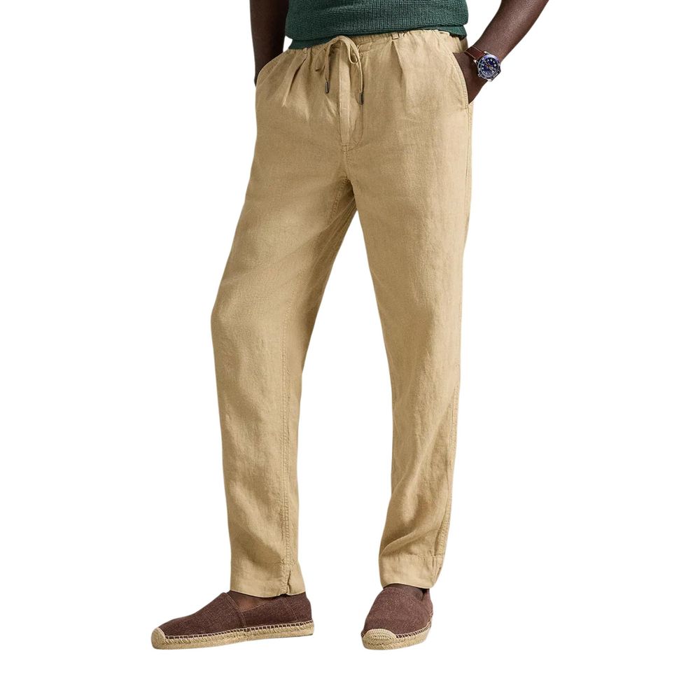 Lyle & Scott Beige Linen Casual Pants