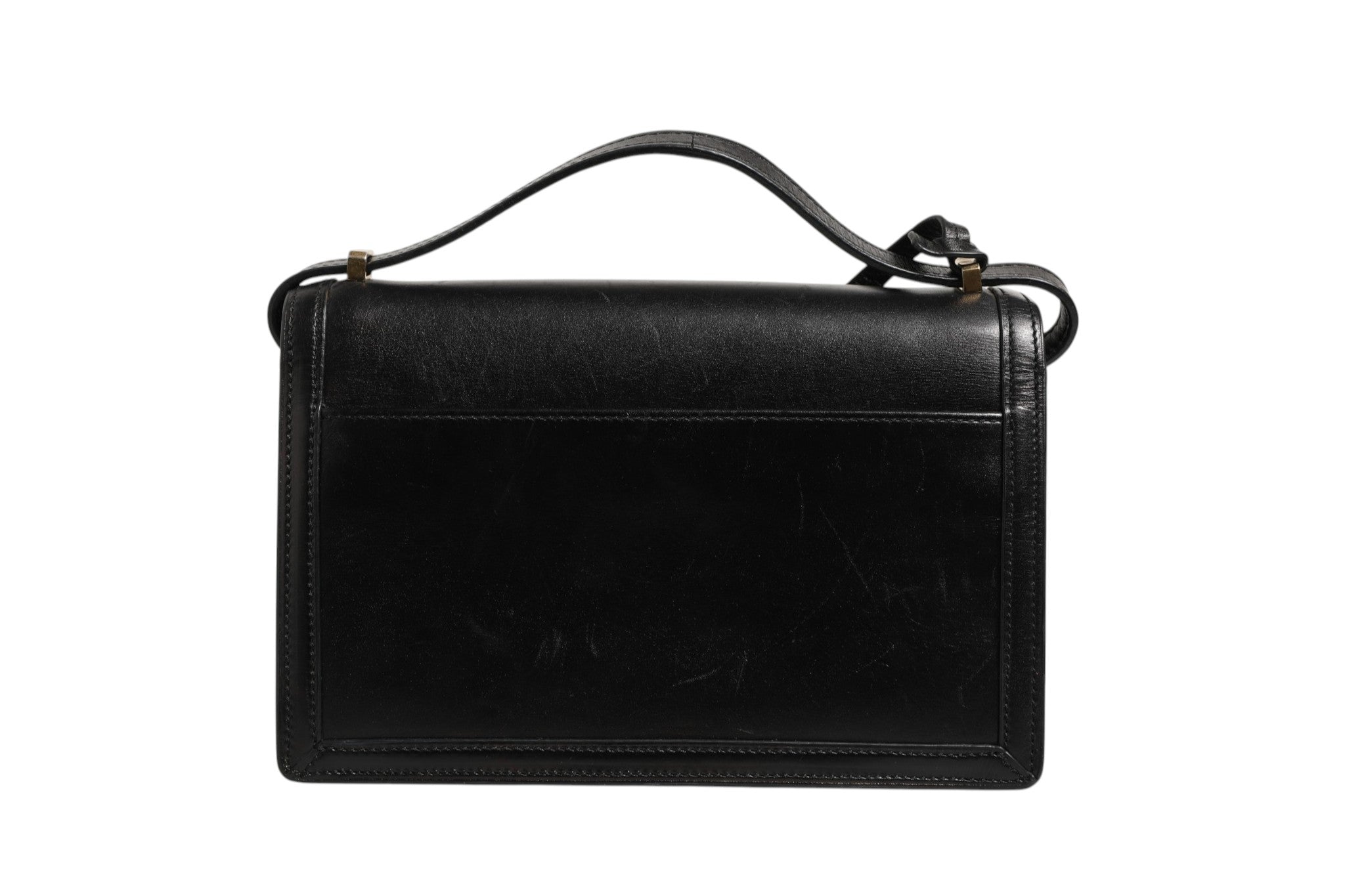 Pre-Owned Loewe Barcelona Medium Leather Shoulder Bag Black Women's AB (Very Good — between Lightly Used and Used)